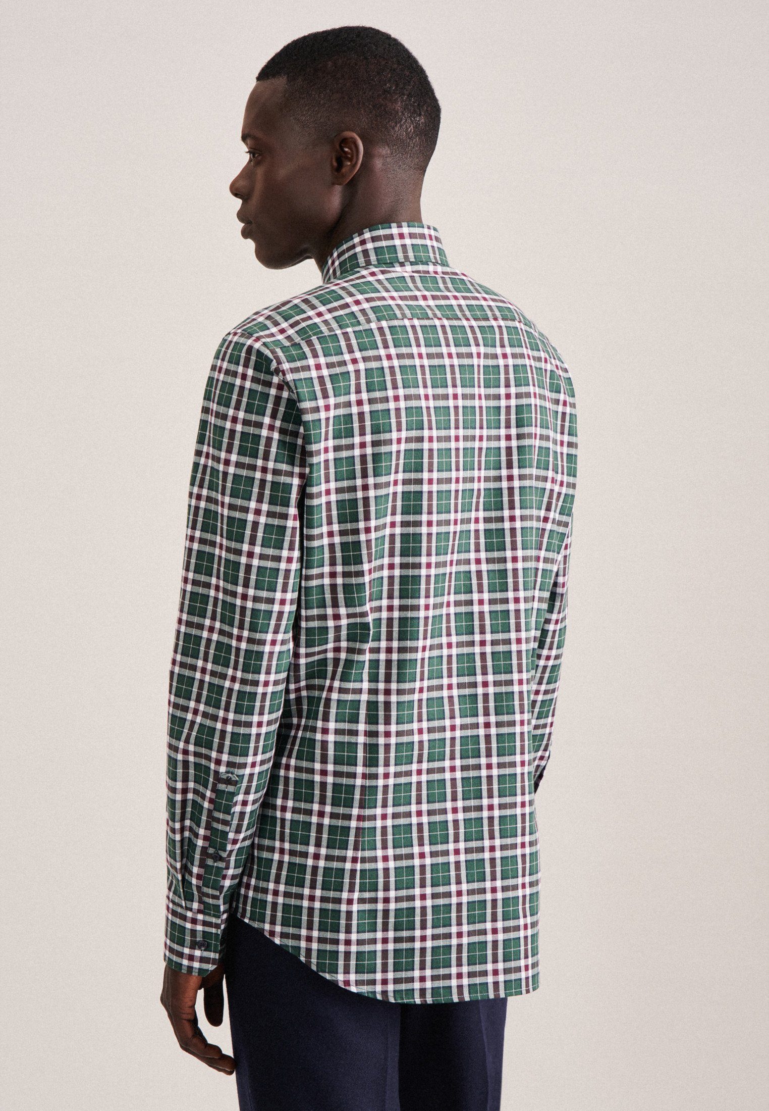 seidensticker Flanellhemd Slim Slim Langarm Button-Down-Kragen günstig online kaufen