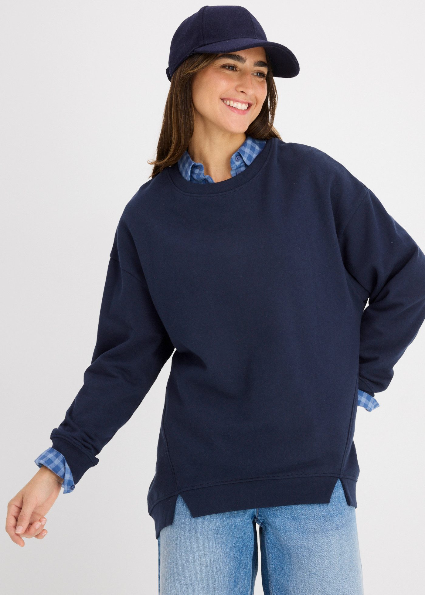 bonprix Sweatshirt mit Oversize-Fit, lässig geschnitten, ohne Verschluss