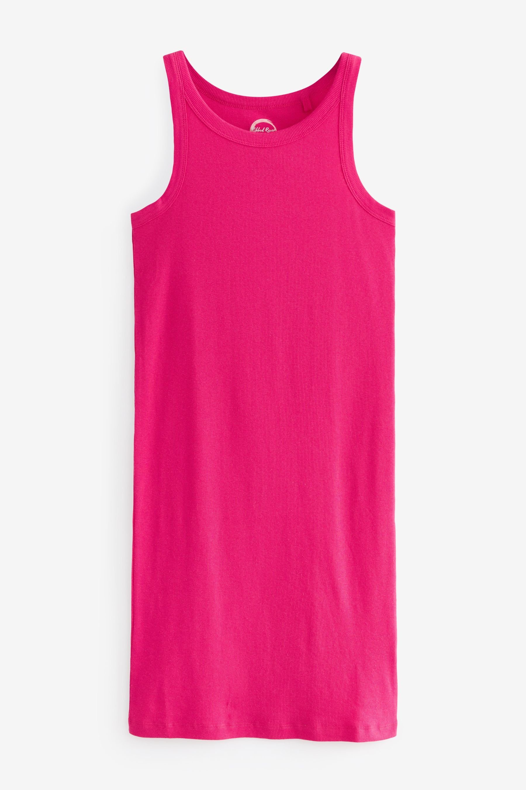 Next Jerseykleid Geripptes Jerseykleid mit Ringerrücken (1-tlg) Bright Pink