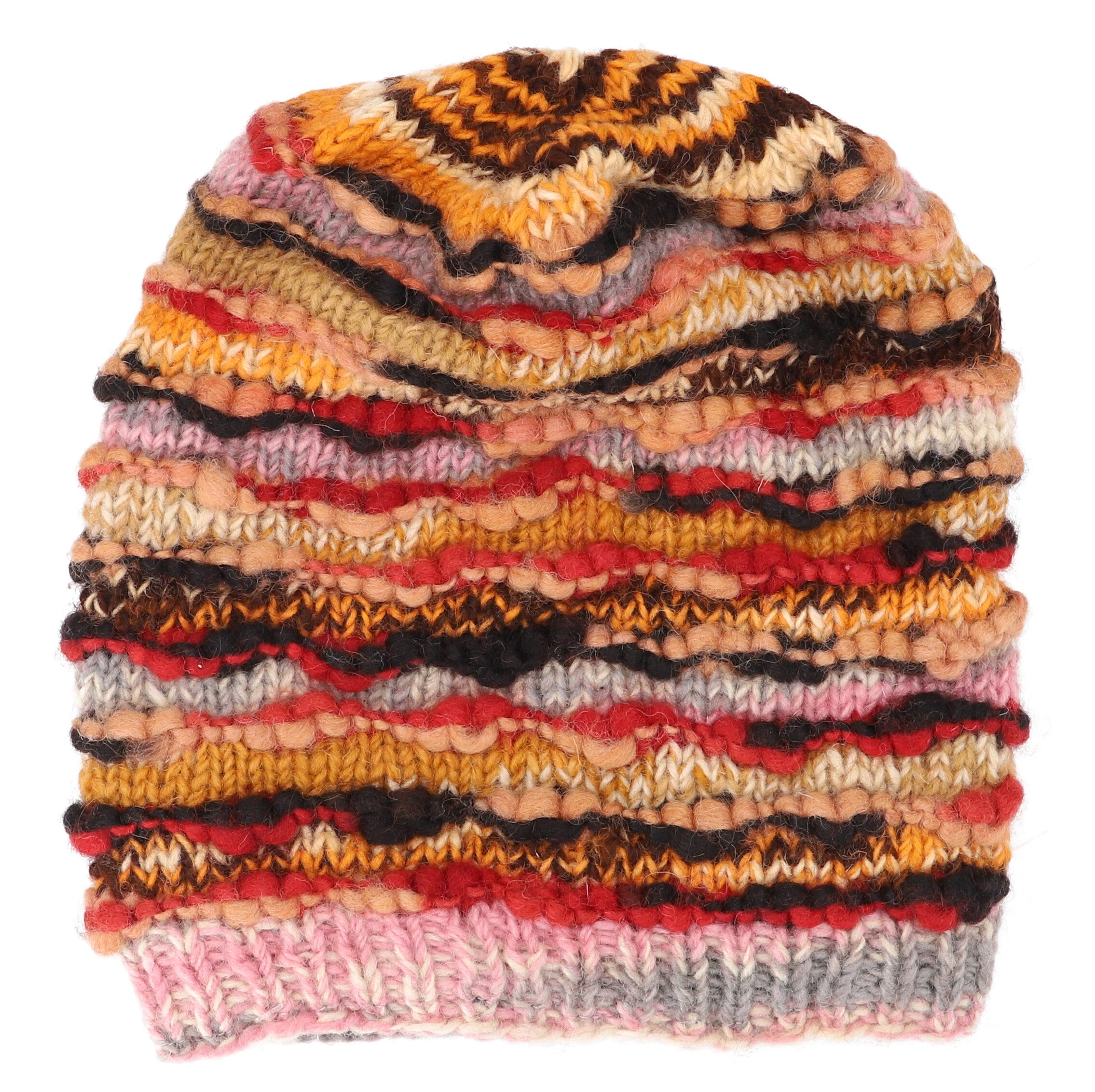 Guru-Shop Strickmütze Wollmütze aus Nepal, handgestrickte Mütze,..