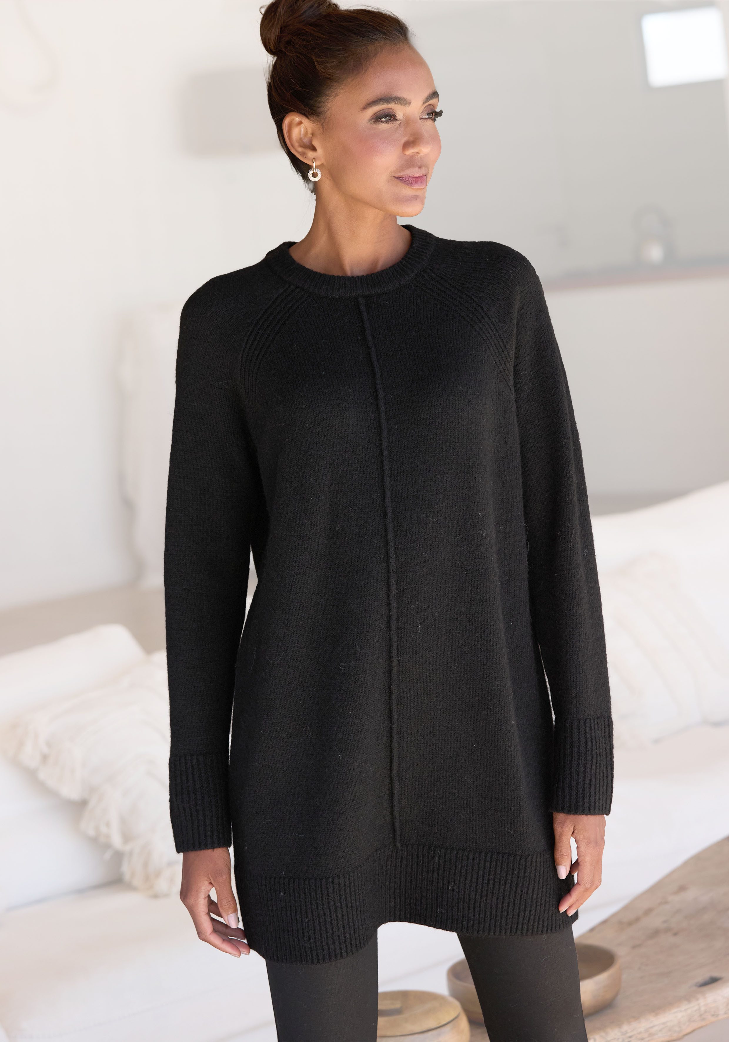 LASCANA Longpullover in lässiger Form aus supersofter Qualität, Kuschelpulli, Pulloverkleid