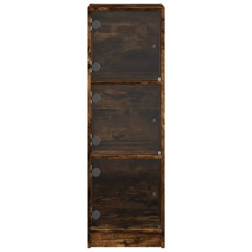 vidaXL Sideboard Highboard mit Glastüren Räuchereiche 35x37x109 cm (1 St)