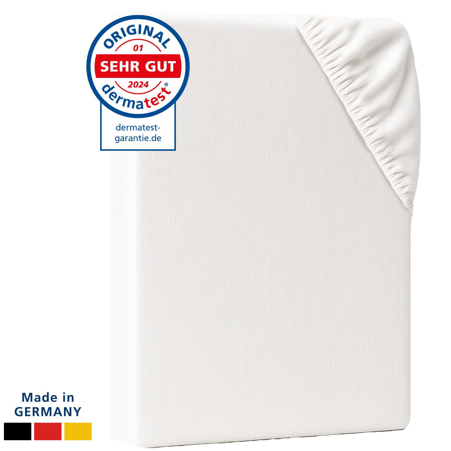 AM Qualitätsmatratzen Spannbettlaken Baumwolle in weiß, Bettlaken für Boxspringbetten, Made in Germany, Baumwolle, Gummizug: rundum, (1 Stück), 120x200x40