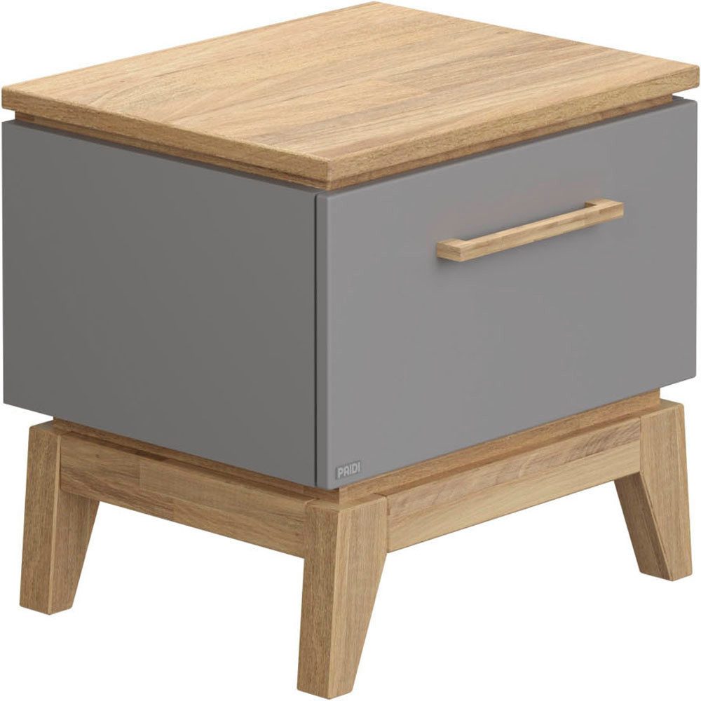 PAIDI Nachtkommode STIENE in Beige oder Grau, Schublade mit Soft-Close (B/H/T ca. 48/47/40cm), moderner und langlebiger Nachttisch mit Massivholz, geprüfte Qualität