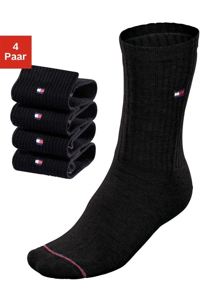 Tommy Hilfiger Socken (4-Paar) mit Fußfrottee schwarz