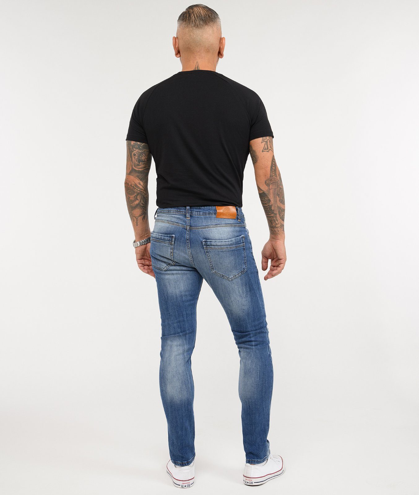 Rock Creek Slim-fit-Jeans Herren Jeans Stonewashed Hellblau RC-2162 – Bild 5 von 5