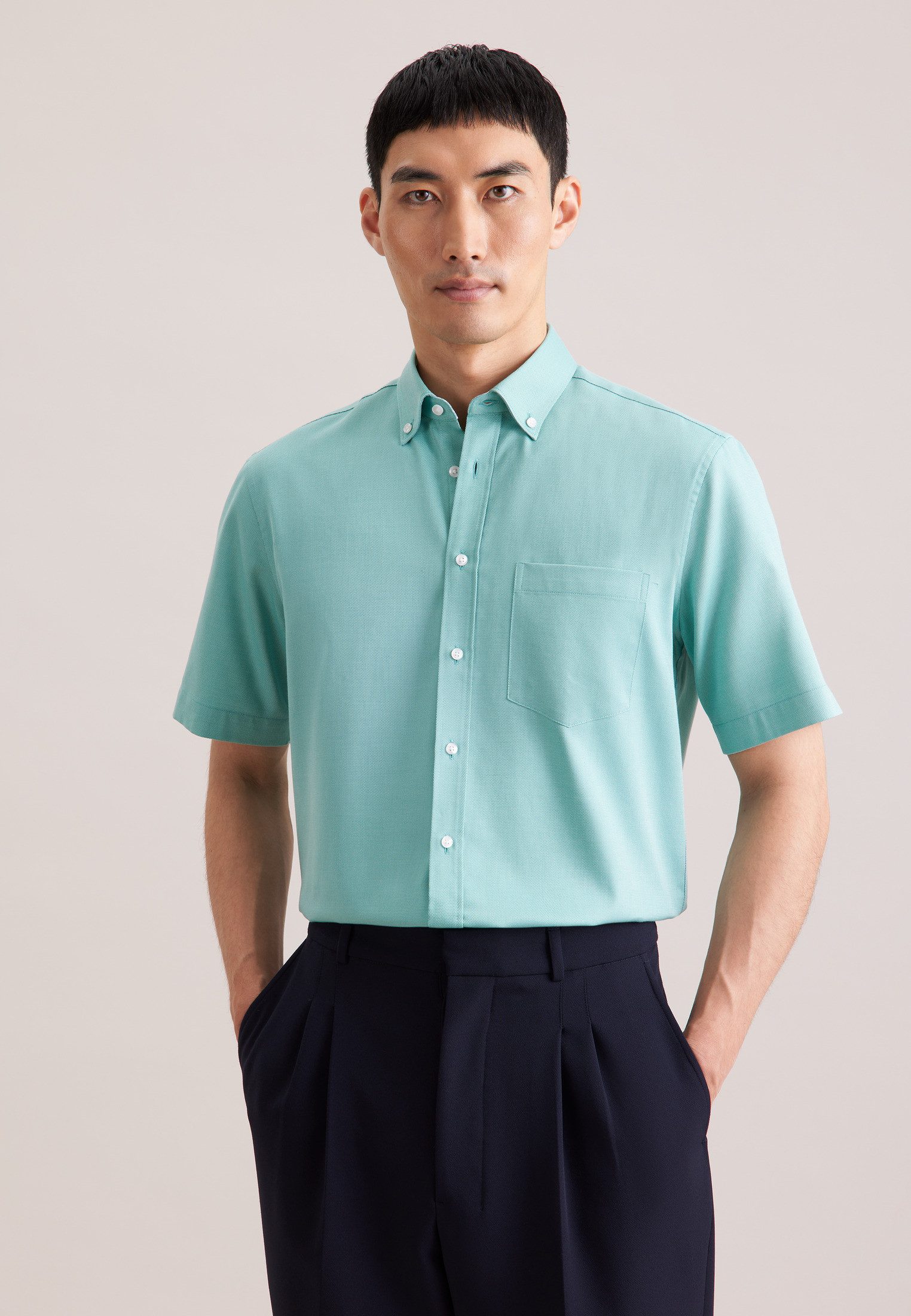 seidensticker Businesshemd Schwarze Rose Regular 1/2 Button-Down-Kragen Str günstig online kaufen