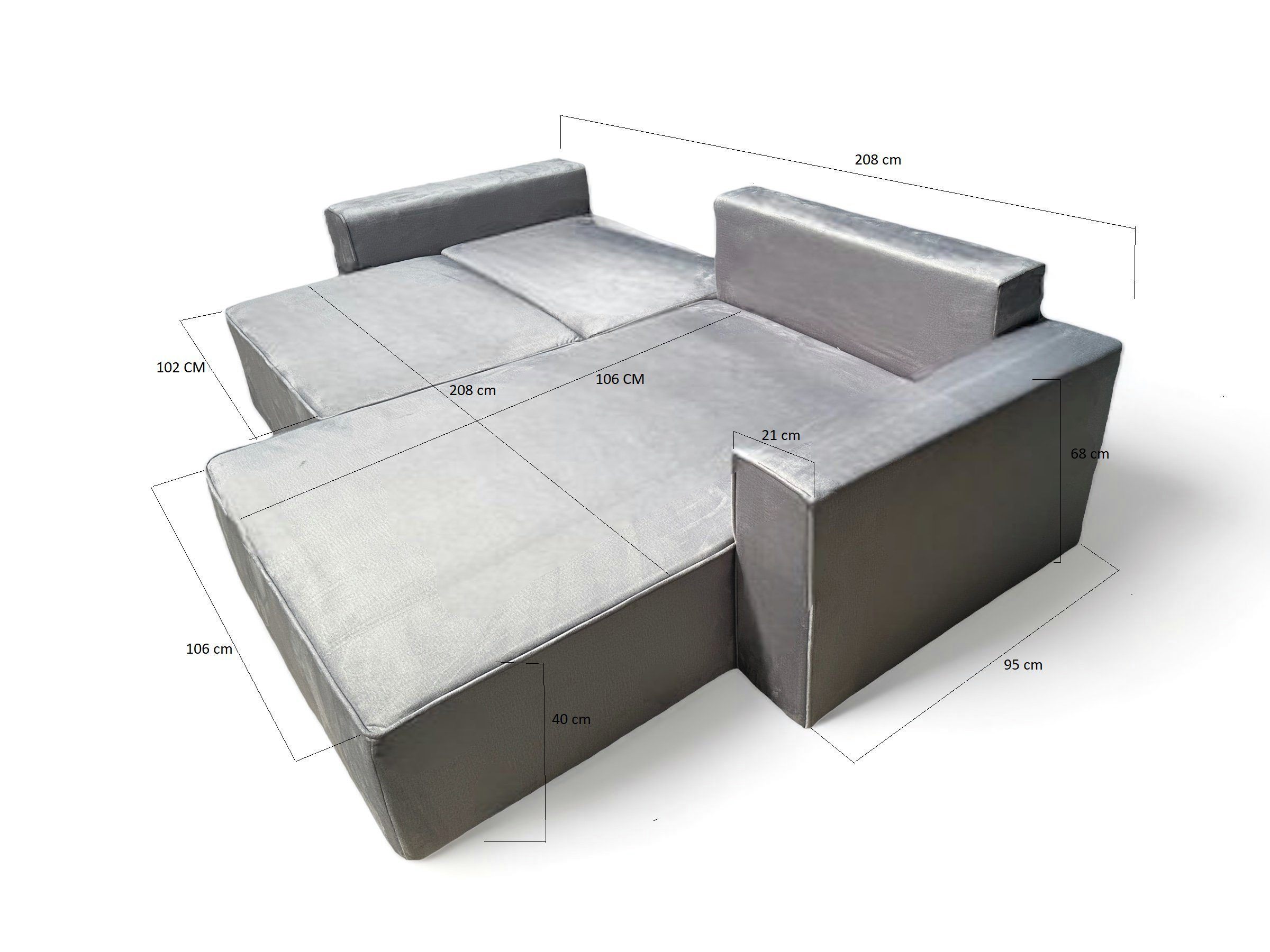 mit Wohnzimmer, und Sofa für Eckcouch Schlaffunktion Schlafsofa MOEBLO L-Form, Cordstoff, Sofagarnitur ERNO II, Bettkasten Ecksofa Ecksofa Couch aus