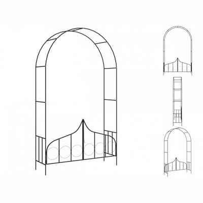vidaXL Rankgitter Rosenbogen mit Tor Schwarz 138 x 40 x 238 cm Eisen