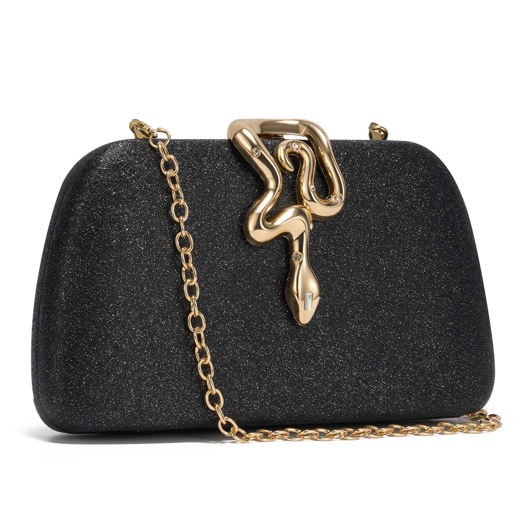 Zaewry Abendtasche Damen Glitzer Abendtasche, elegante Clutch, modische Schlangenleder Abendtasche, Party Clutch