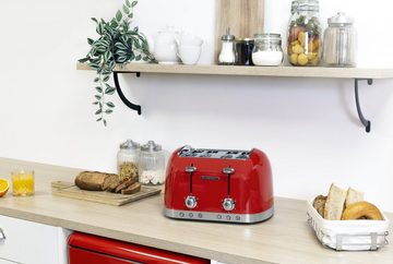 SCHNEIDER Toaster Vintage 6 Stufen Krümelschublade, 4 kurze Schlitze, für 4 Scheiben, 1630 W, Auftau- und Aufwärm-Funktion, Überhitzungsschutz
