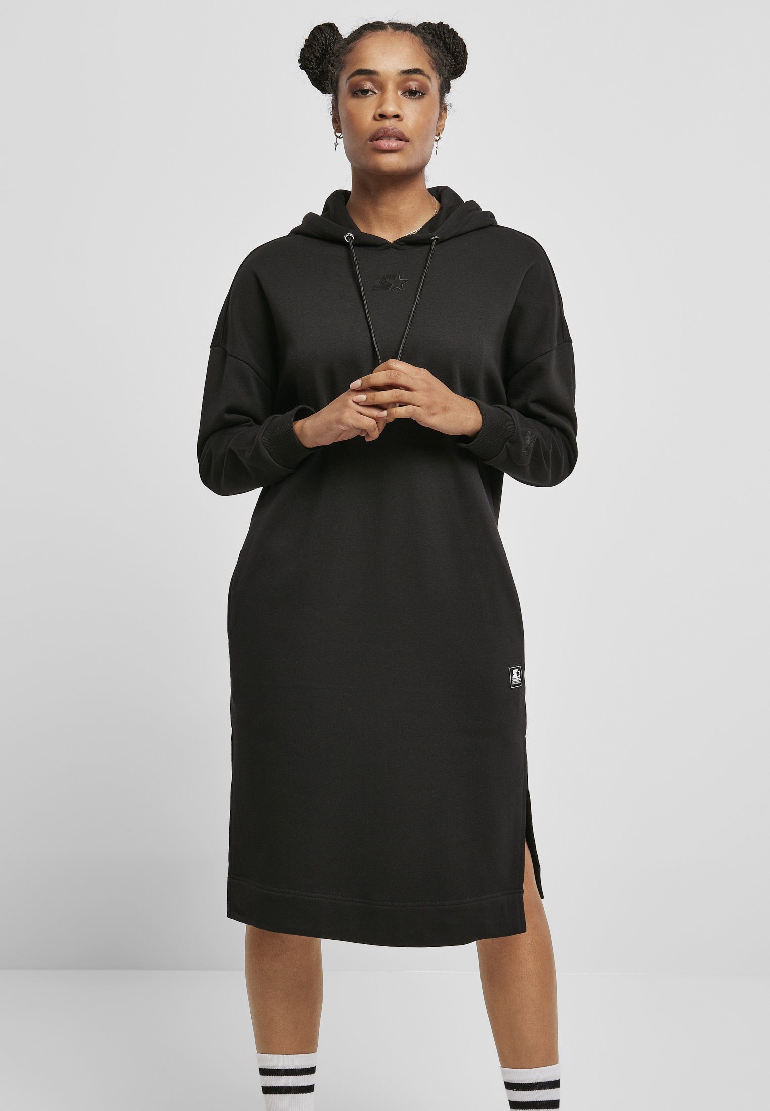 Damen Hoody Label Long Starter Ladies Black Starter (1-tlg) Jerseykleid Dress