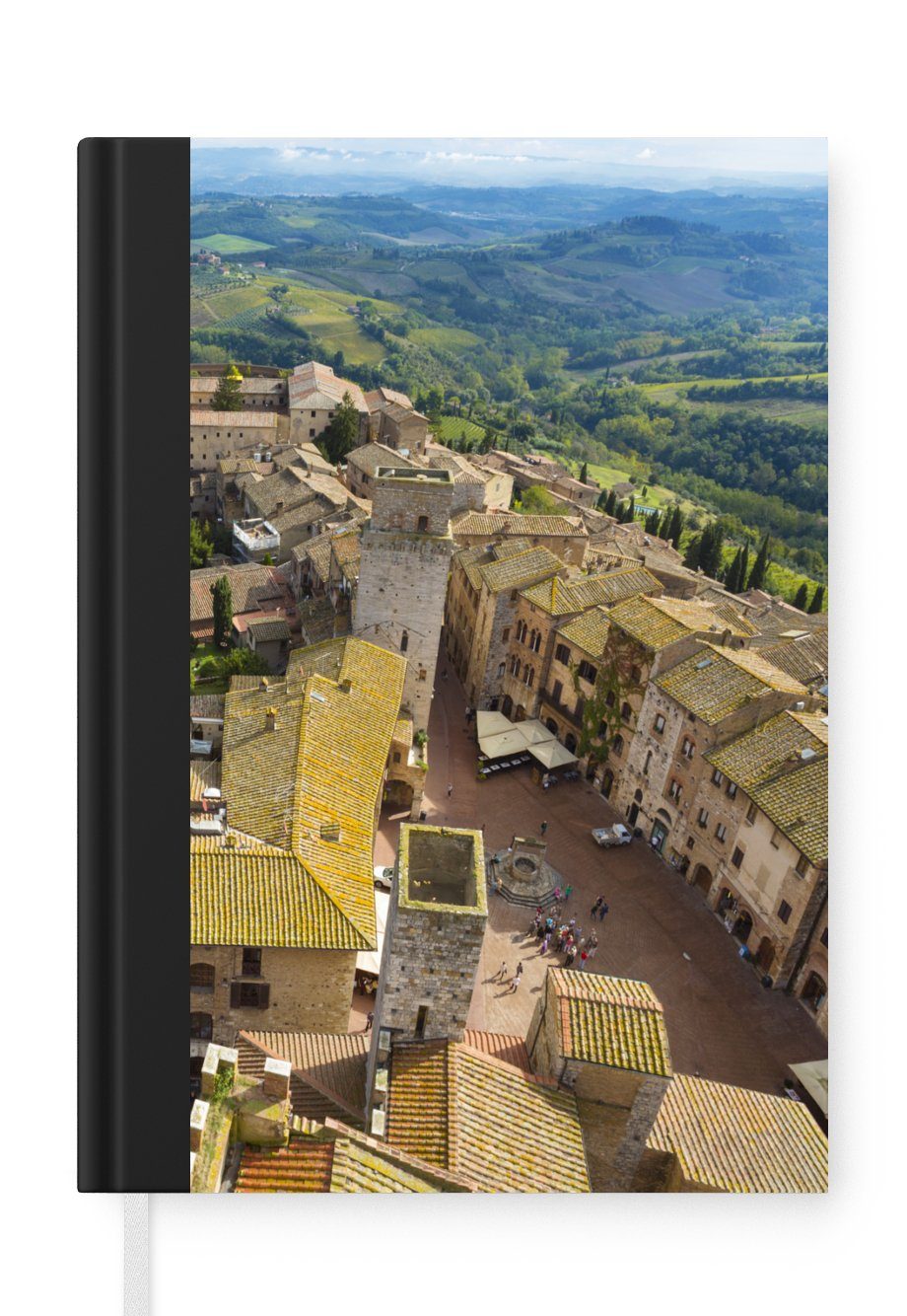 MuchoWow Notizbuch San Gimignano von oben in der Toskana, Italien, Journal, Merkzettel, Tagebuch, Notizheft, A5, 98 Seiten, Haushaltsbuch