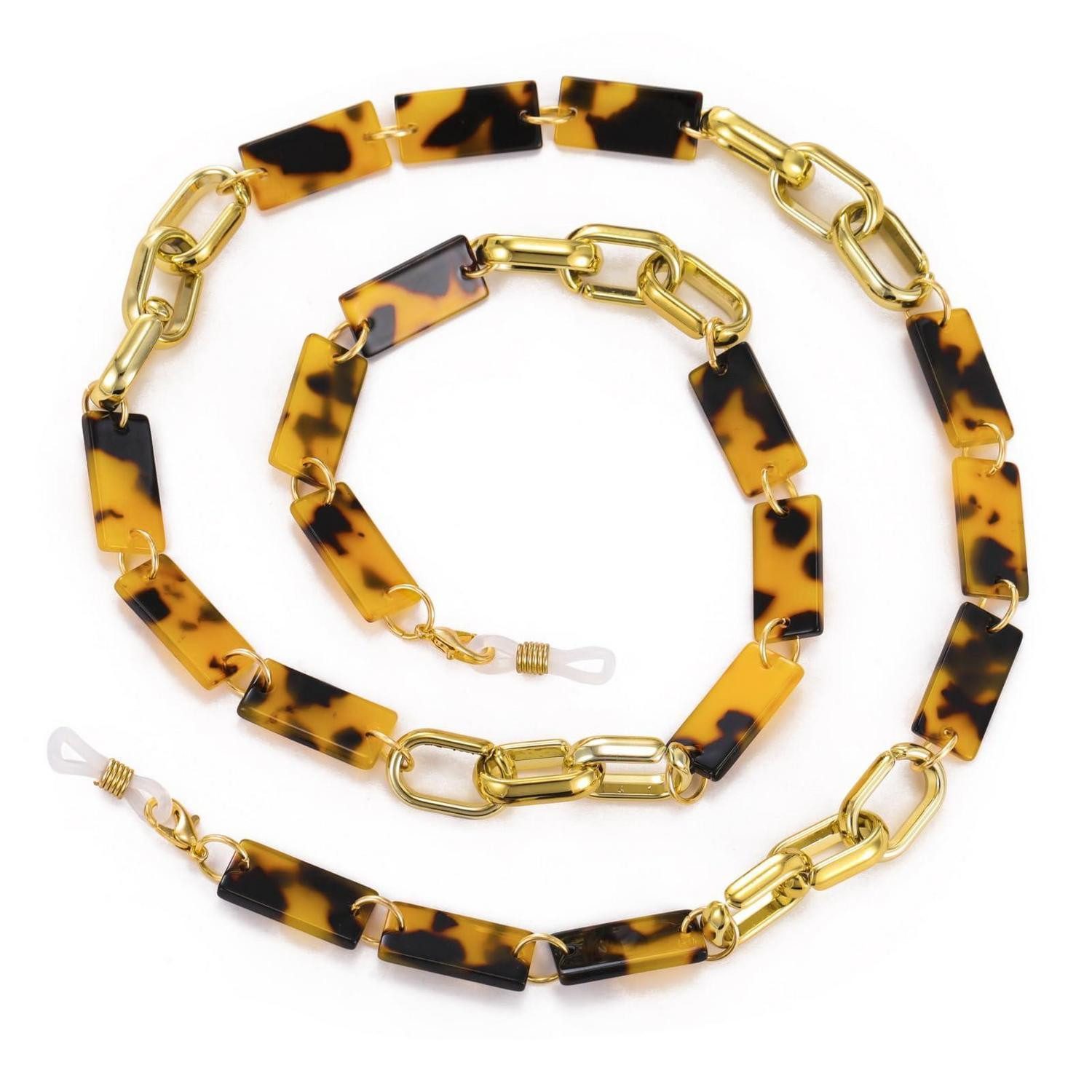 LuxusKollektion Brillenkette Brillenkette Acryl Leicht Verstellbar Bernstein