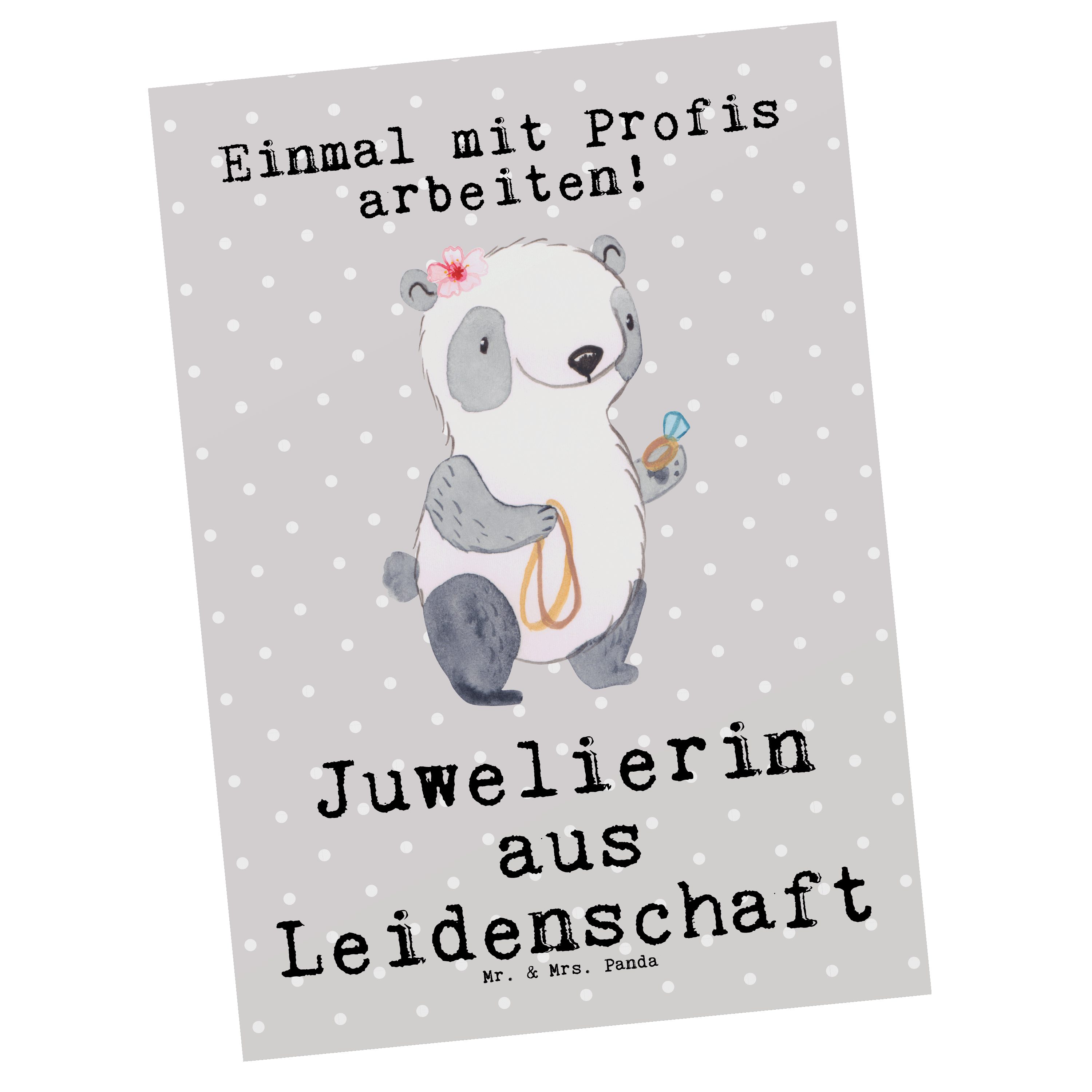 Grau Juwelierin Leidenschaft aus shopping, Arbe Mr. & Geschenk, Panda - Pastell - Mrs. Postkarte