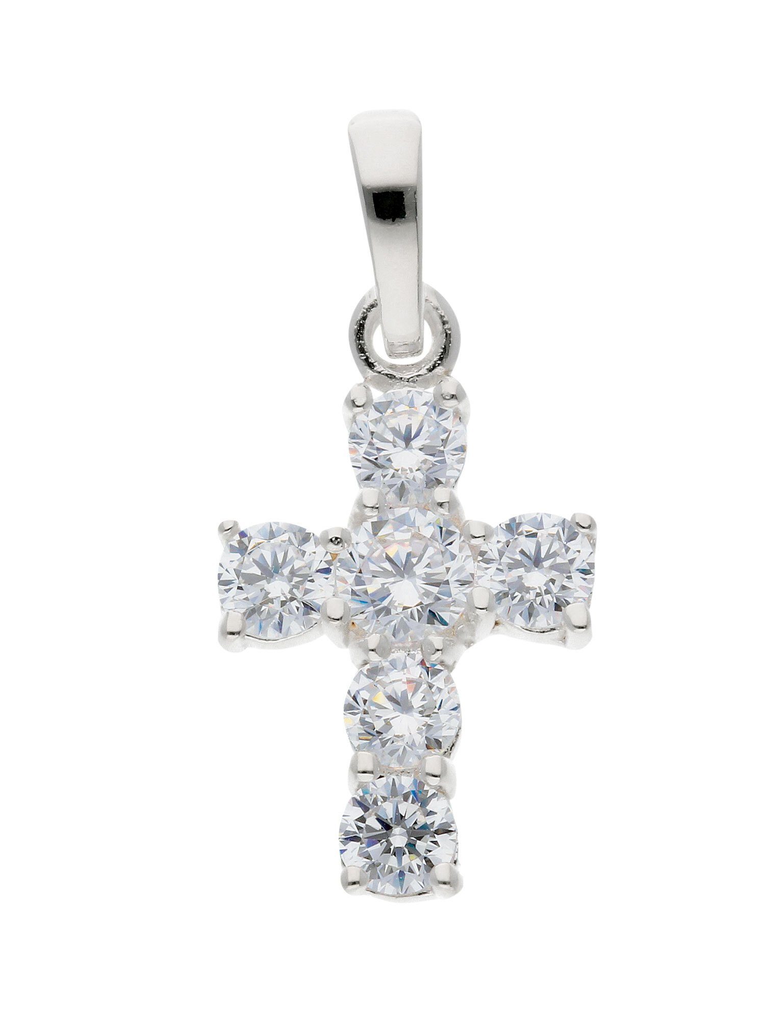 Anhänger, Damen für Silber mit Kettenanhänger Kreuz Silberschmuck Zirkonia Herren Adelia´s & 925