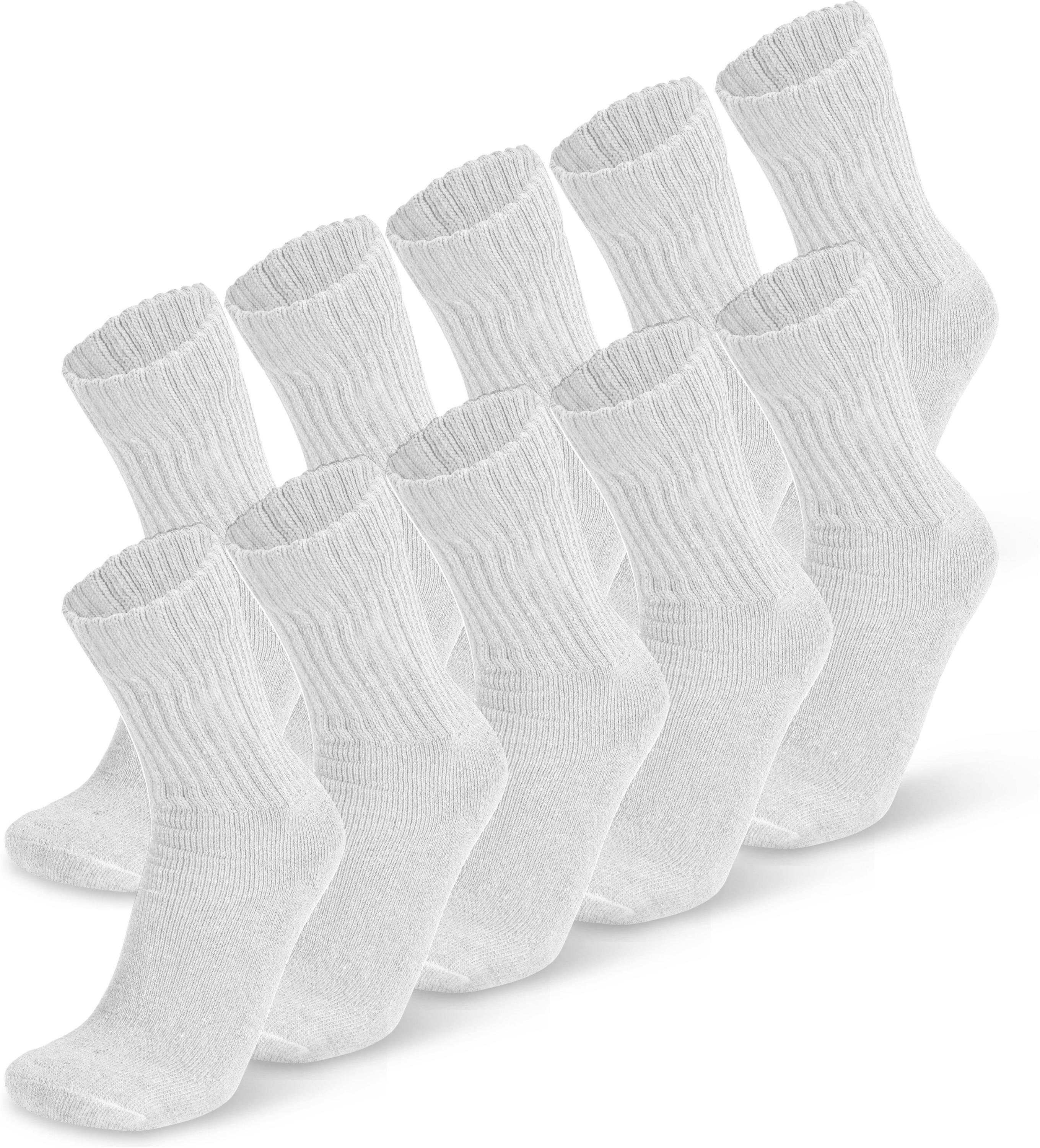 normani Sportsocken 10 Paar Arbeits- und Sportsocken EXTREM stabil (10 Paar) atmungsaktiv und klimaregulierend Weiß