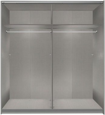 Wimex Dreh-/Schwebetürenschrank Meiningen (Meiningen, 1-St., Schwebetürenschrank) 180x65x198cm weiß Flagstaff Eiche Glasweiß Spiegel