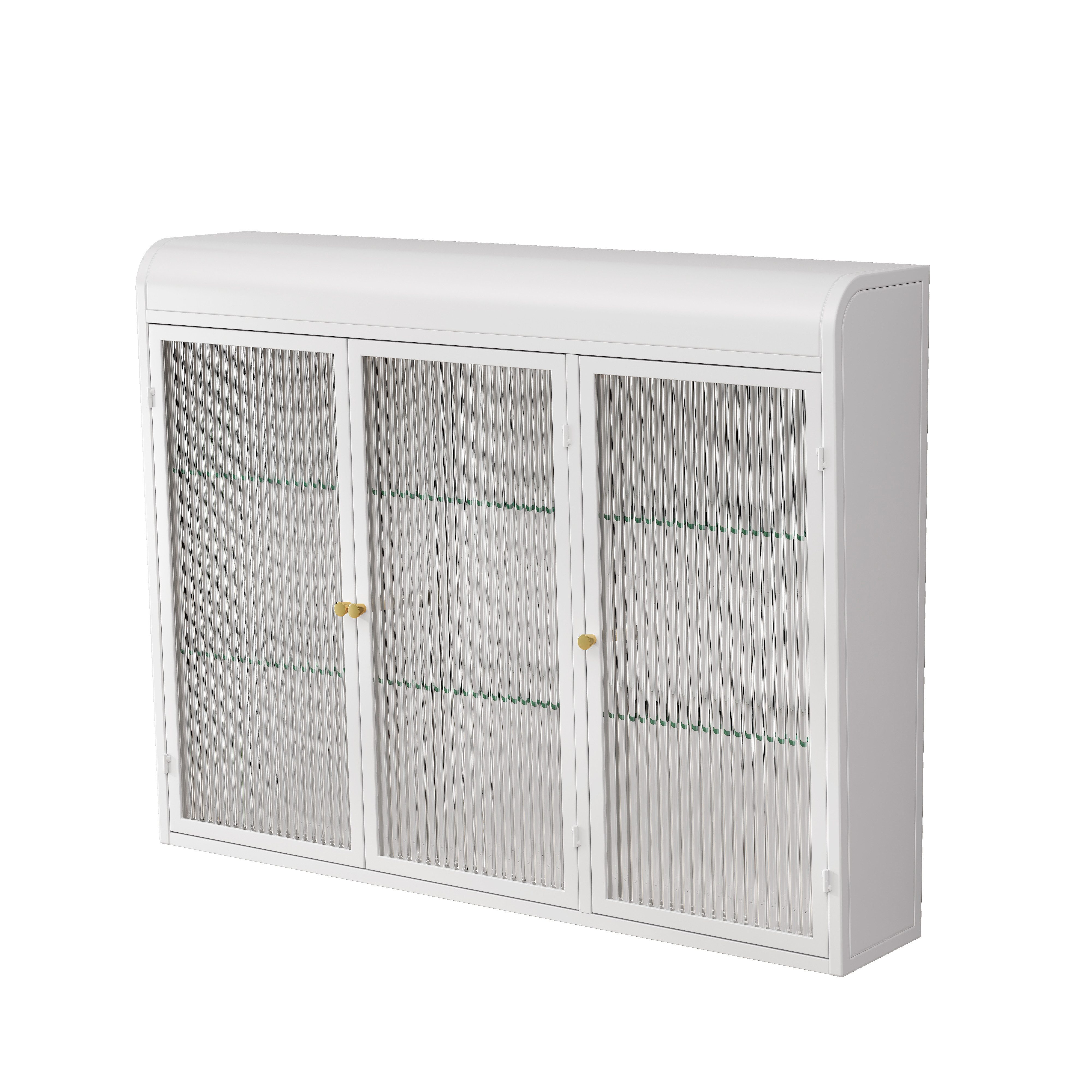 Celya Hängeschrank Wandhängeschrank 3-türiger, gewölbter Glasschrank günstig online kaufen