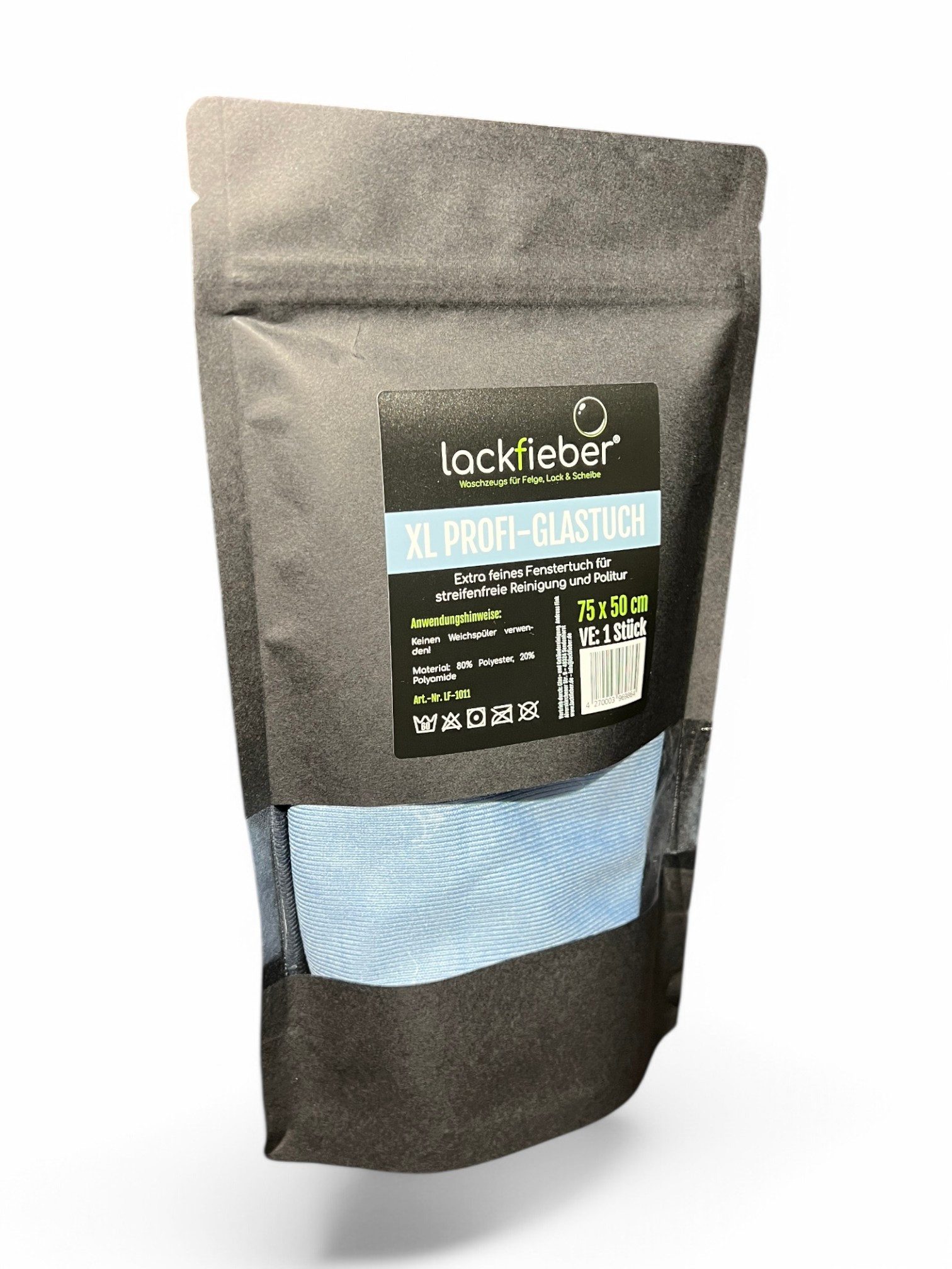 lackfieber XXL Glastuch Profi für Scheiben & Spiegel Reinigungstuch (75, 1-tlg., Großformatige Reinigung, makellose Sauberkeit, fusselfrei)