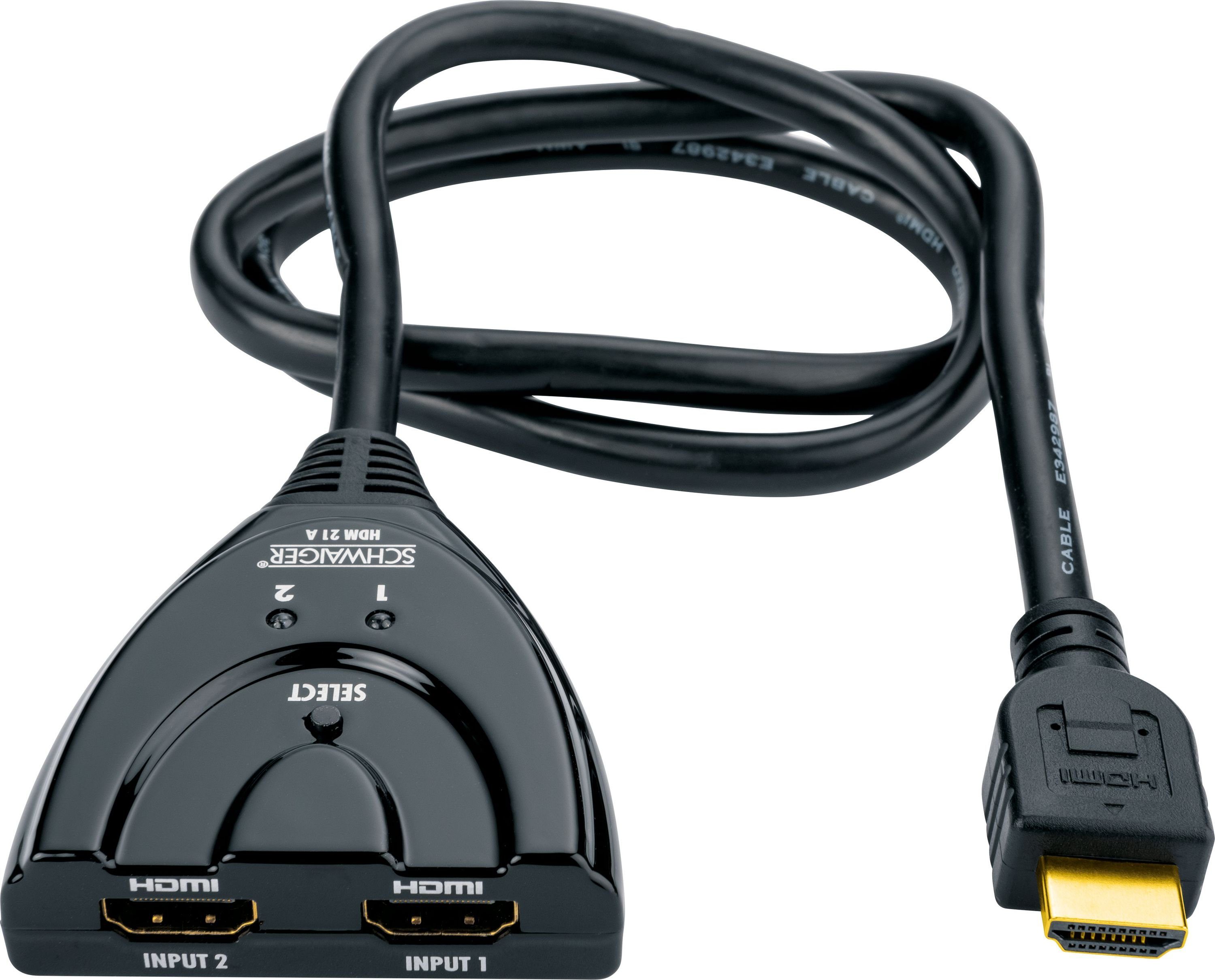 Schwaiger HDM21A 531 HDMI-Adapter HDMI Stecker zu HDMI Buchse, 70 cm, keine externe Stromversorgung nötig