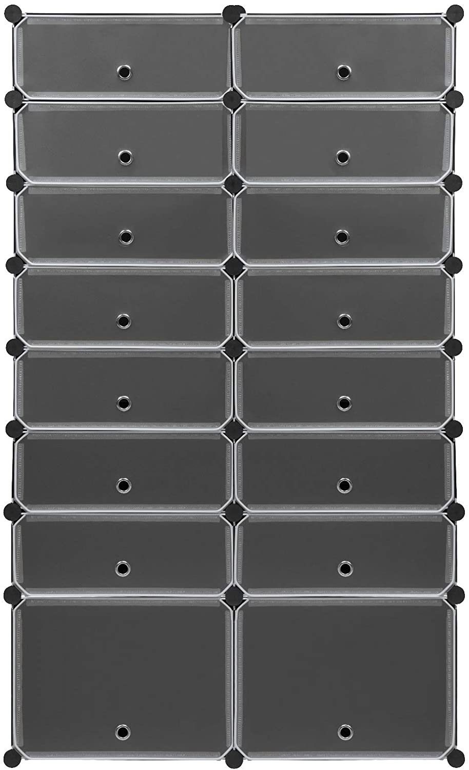 Woltu Schuhschrank (1-St) mit Tür, DIY Schuhschrank, 16 Fächer, Kunststoff