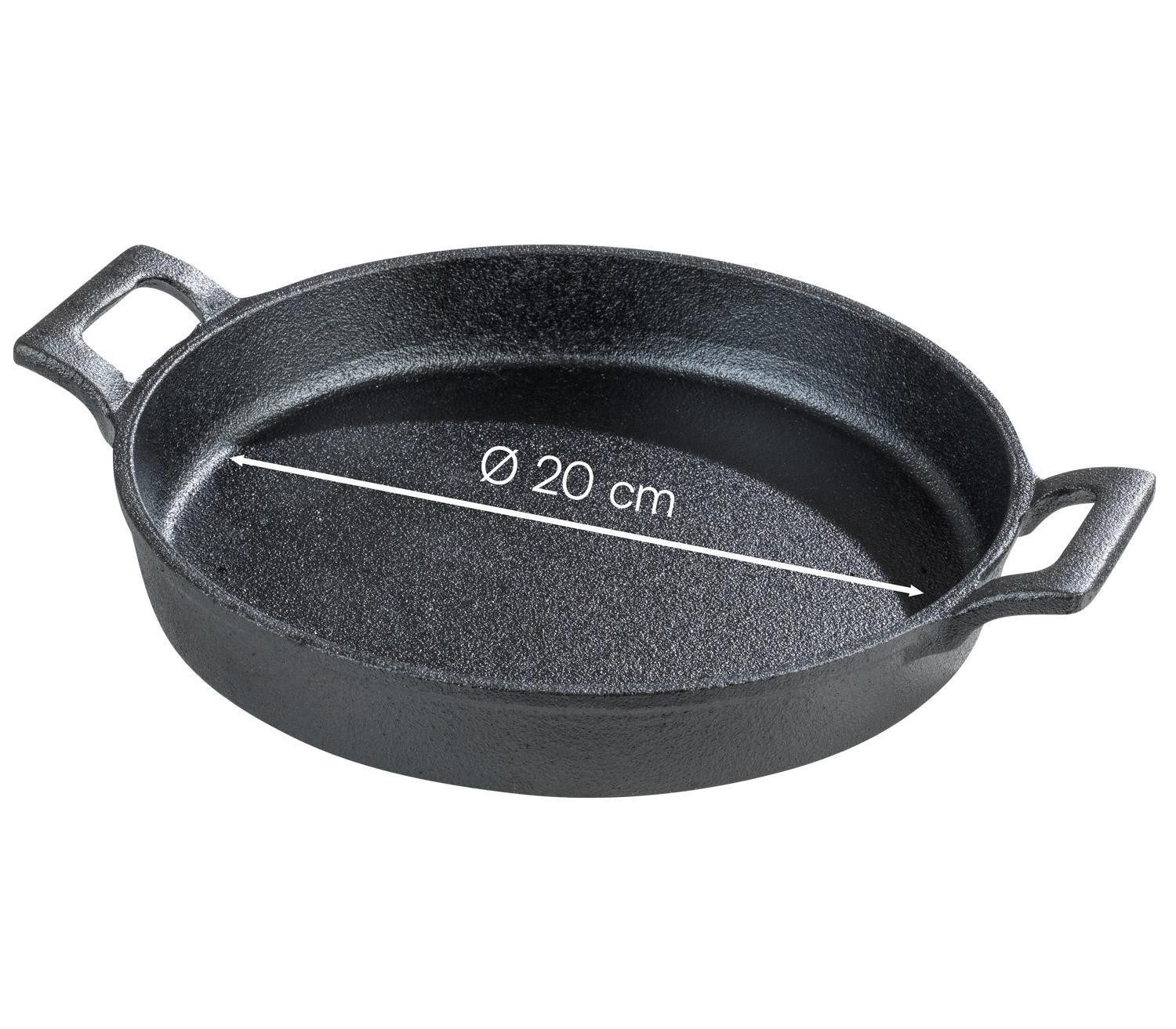 Bratpfanne Gusseisen-Pfanne ROSSO, Schwarz, B 25 cm x Ø 20 cm – Bild 3 von 3