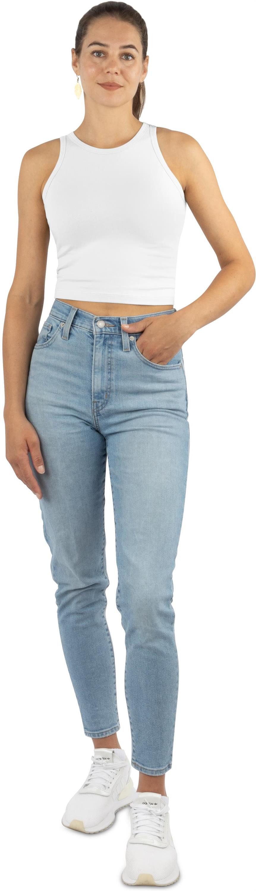 Janice Tanktop 2 x Damen crop Top hochgeschlossen Niah Kurzes Tanktop aus Baumwolle