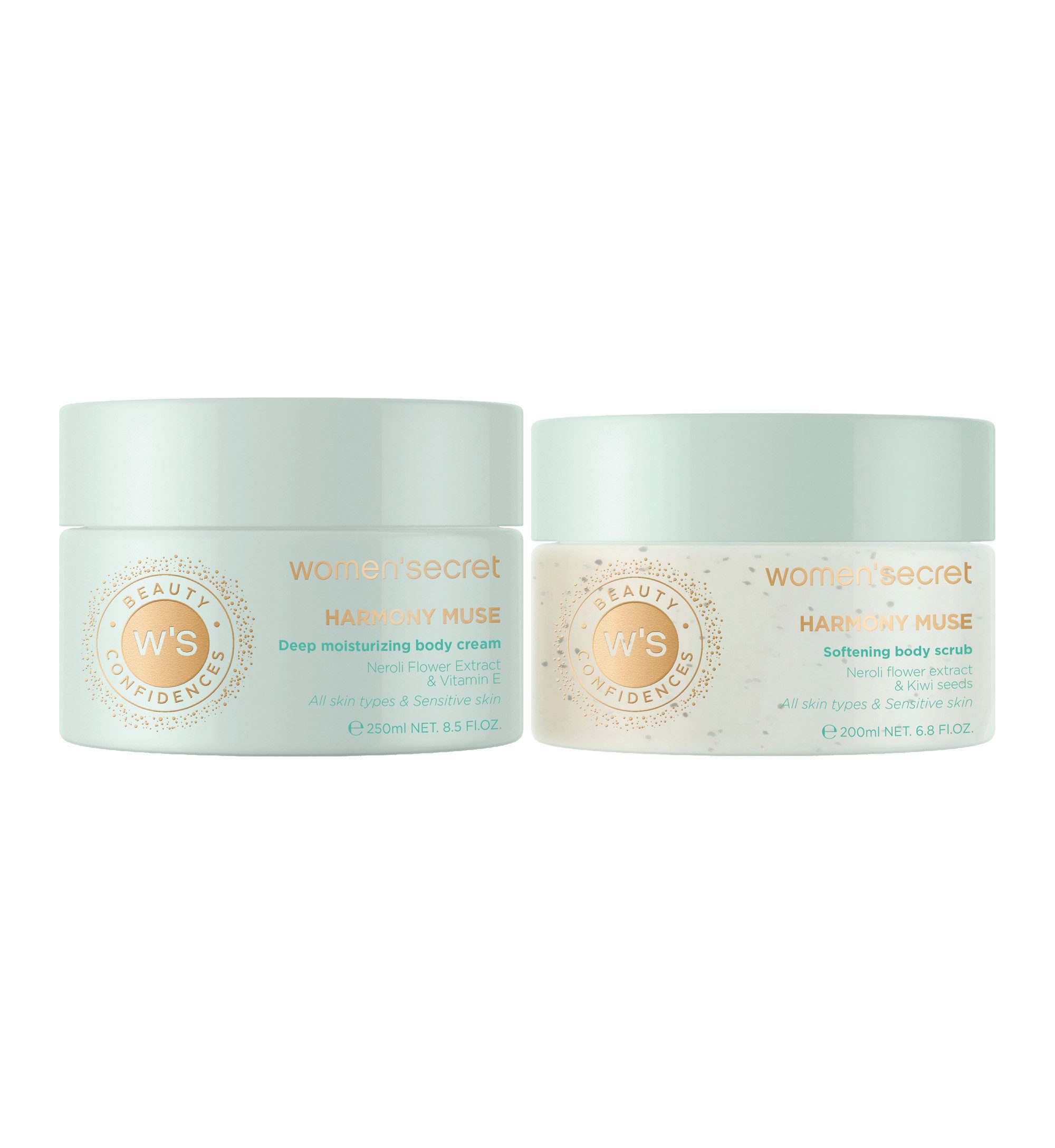 women'secret Körperpeeling Giftset - S - Harmony Muse, 2-tlg., B.Cream 250ml + B.Scrub 200ml