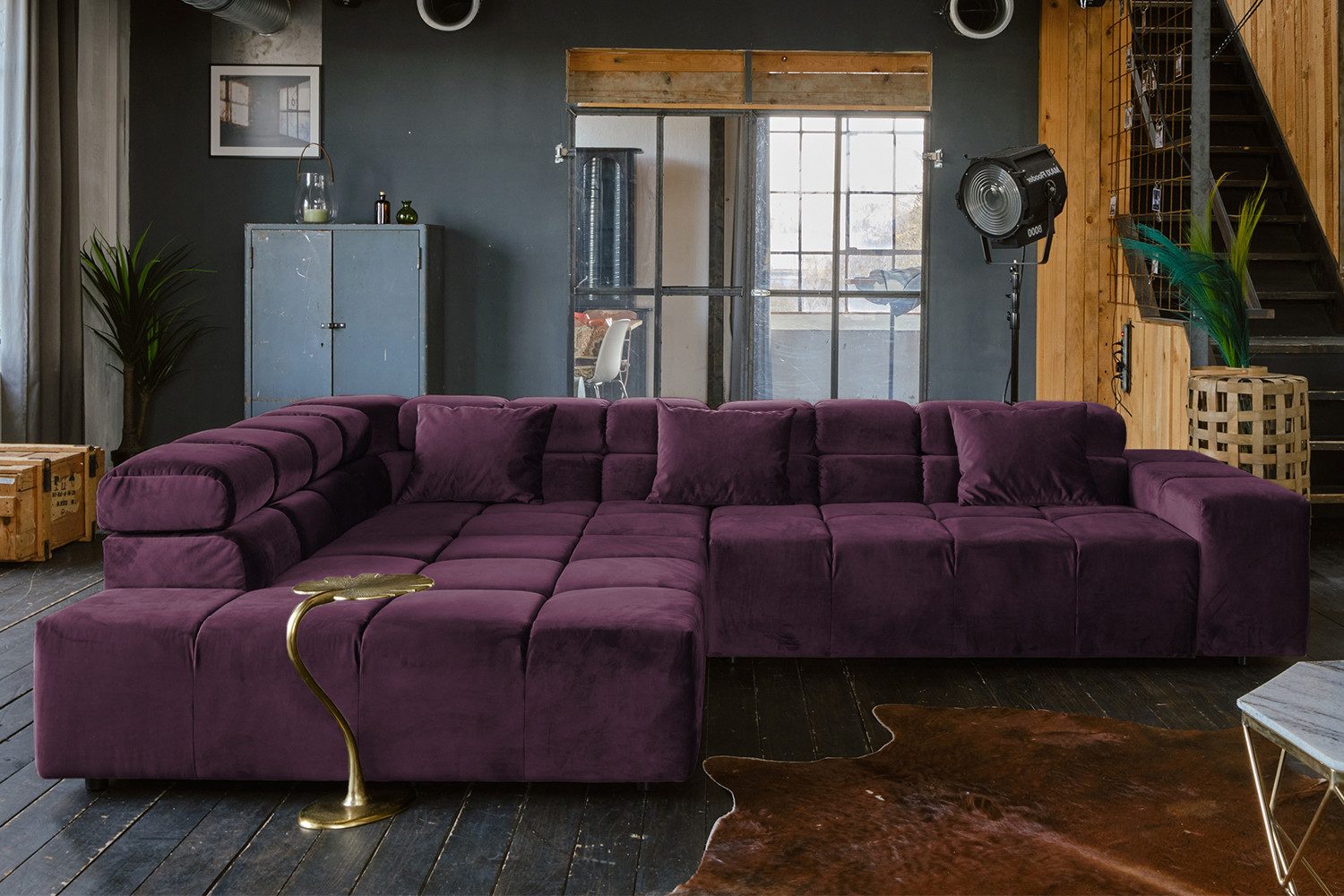 KAWOLA Ecksofa NEVADA, Couch L-Form rechts oder links, mit oder ohne Sitzvorzug Velvet
