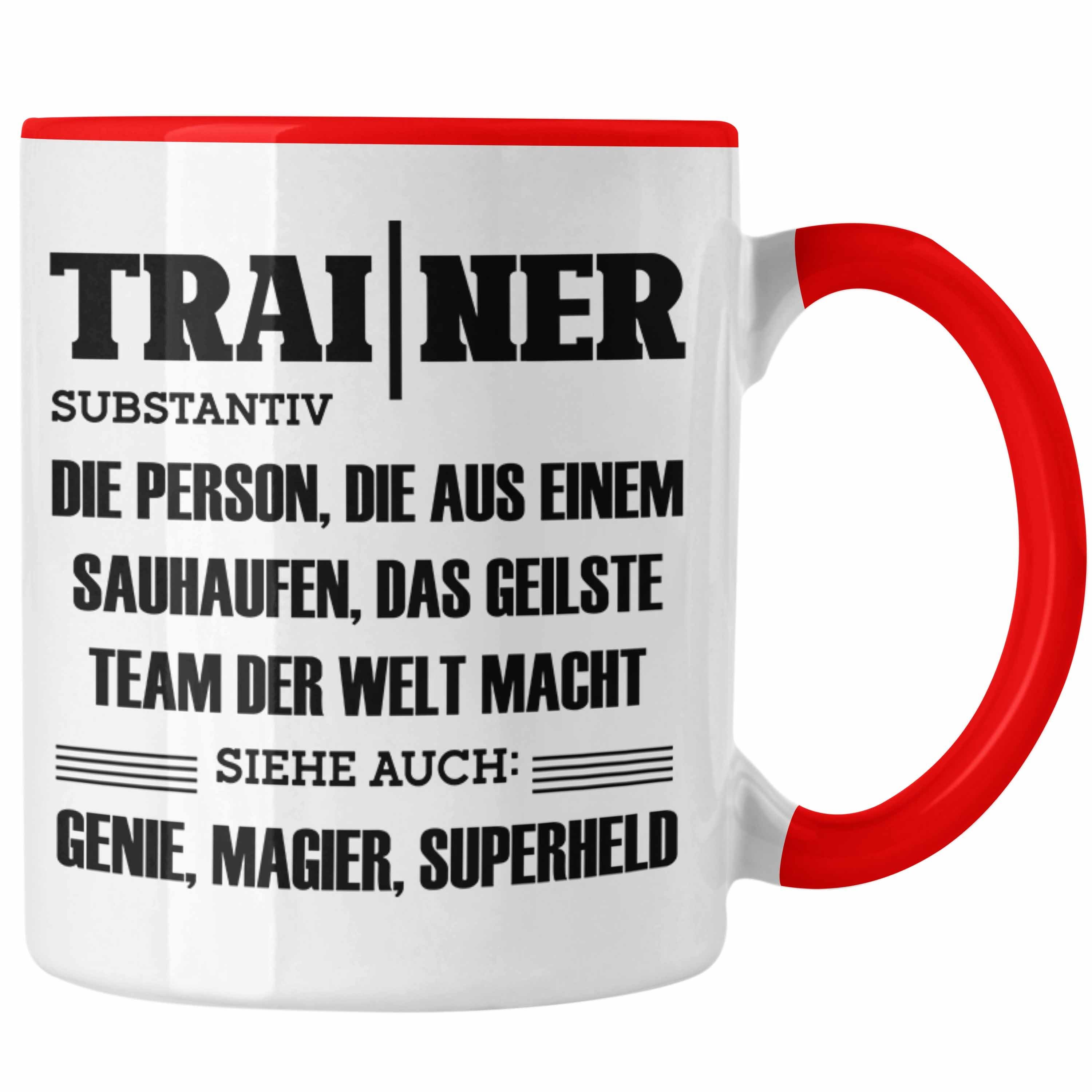 Geschenk Tasse Spruch Bester Coach Geschenkidee Trainer Trendation Rot Tasse