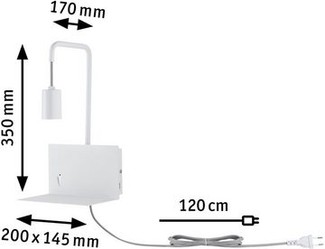 Paulmann LED Wandleuchte Calvani, Dimmfunktion, ohne Leuchtmittel, E27, mit Ablage