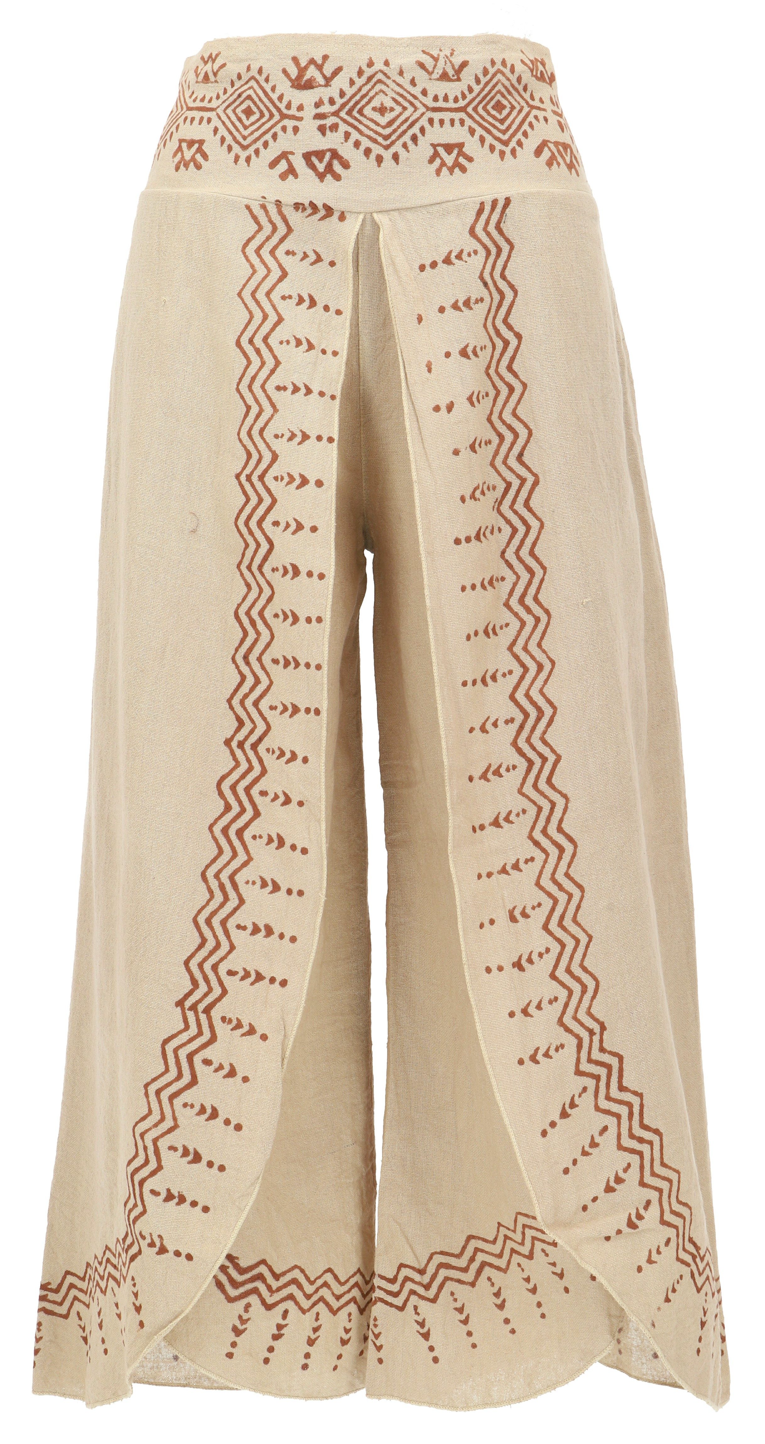 Guru-Shop Relaxhose Palazzohose, Hosenrock, bedruckte natürliche.. alternat günstig online kaufen