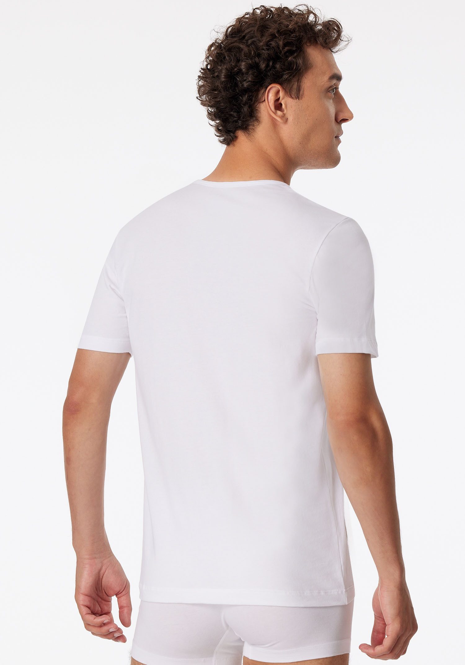 Schiesser T-Shirt 95/5 (2er-Pack) mit Rundhalsausschnitt, Cotton-Mix, Single Jersey – Bild 4 von 5
