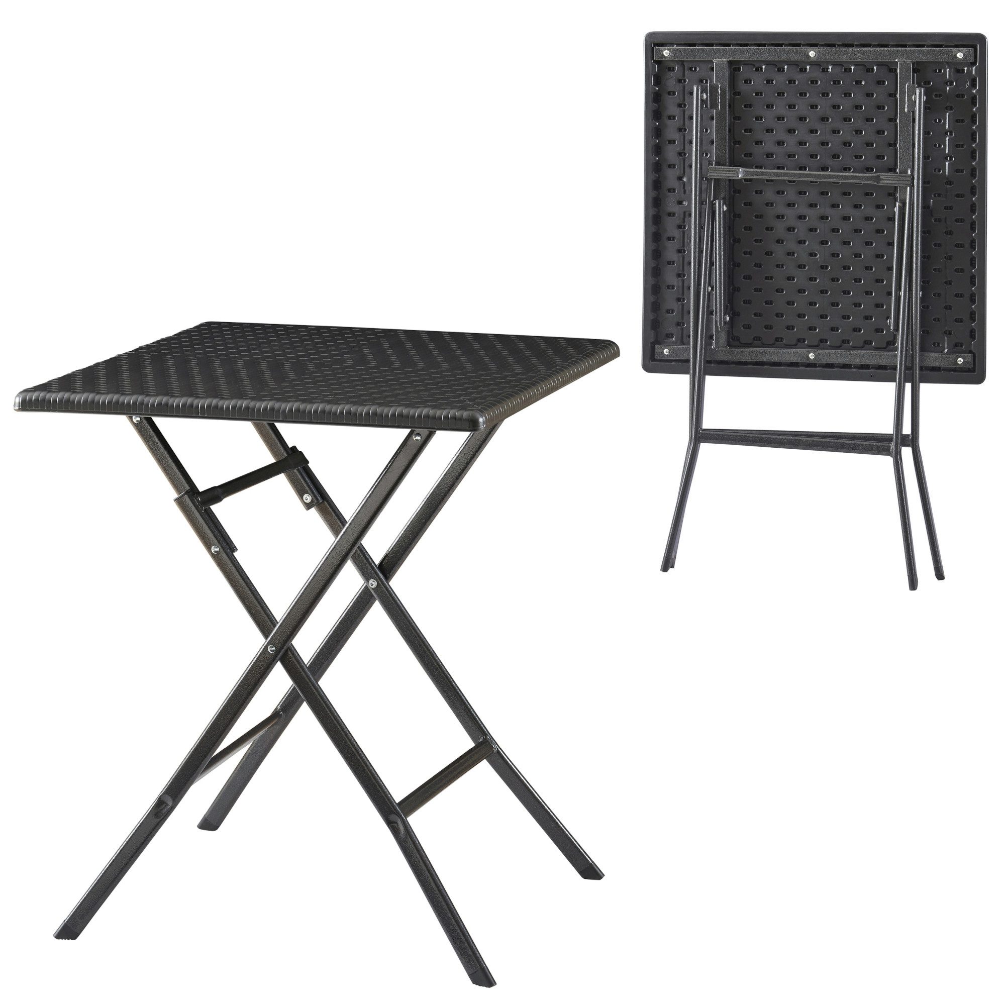 en.casa Campingtisch, »Mark« Klapptisch quadratisch 61,5x61,5x73 cm Rattano günstig online kaufen