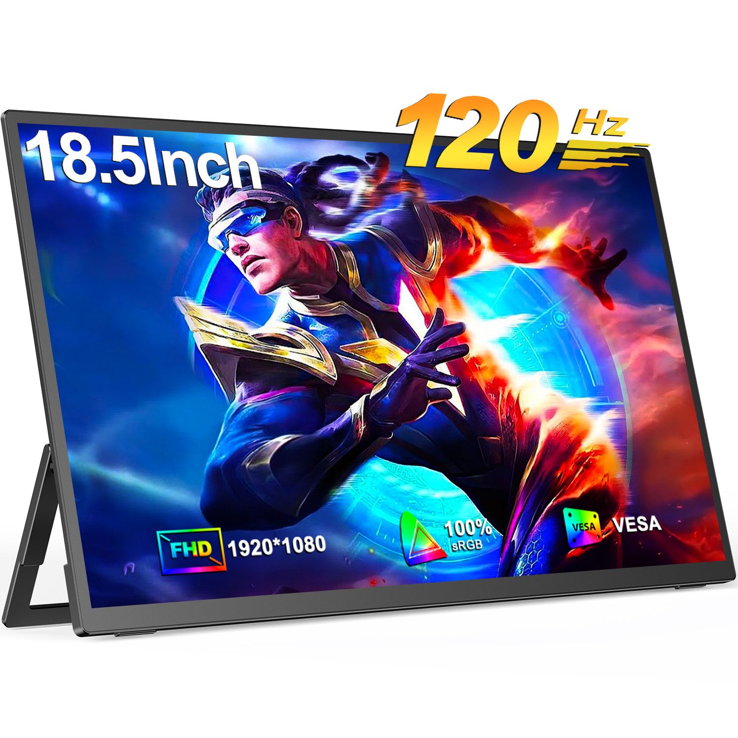 UPERFECT Tragbarer mobiler 18,5-Zoll-Monitor, Touchscreen-Monitor Portabler Monitor (47 cm/18.5 ", 1920 × 1080 px, Full HD, 16 ms Reaktionszeit, 120 Hz, IPS)