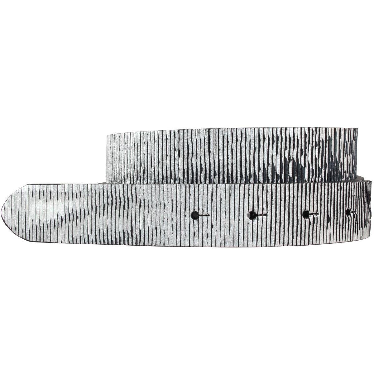 BELTINGER Ledergürtel Gürtel aus Vollrindleder Metall-Optik ohne Schnalle 3,0 cm - Leder-Gür Schwarz Metallik