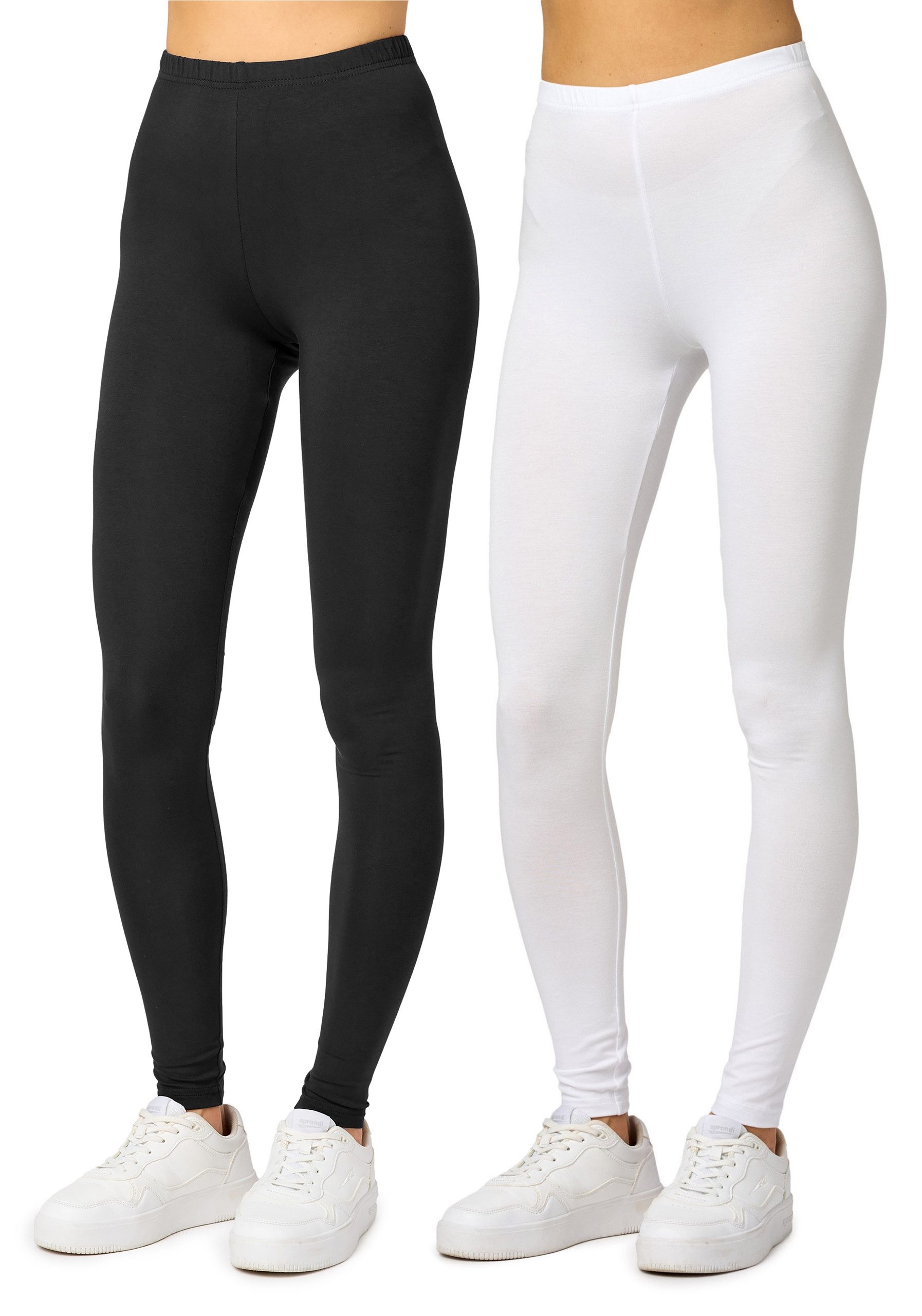 Leggings 2er Pack Viskose Damen Lang Hose MS10-143