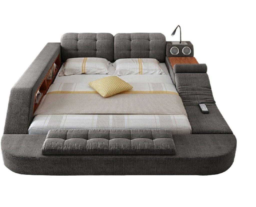 JVmoebel Multimediabett Design Bett Leder Polster Betten Hotel Massage Funktion Multifunktion (1-tlg), Made in Europa