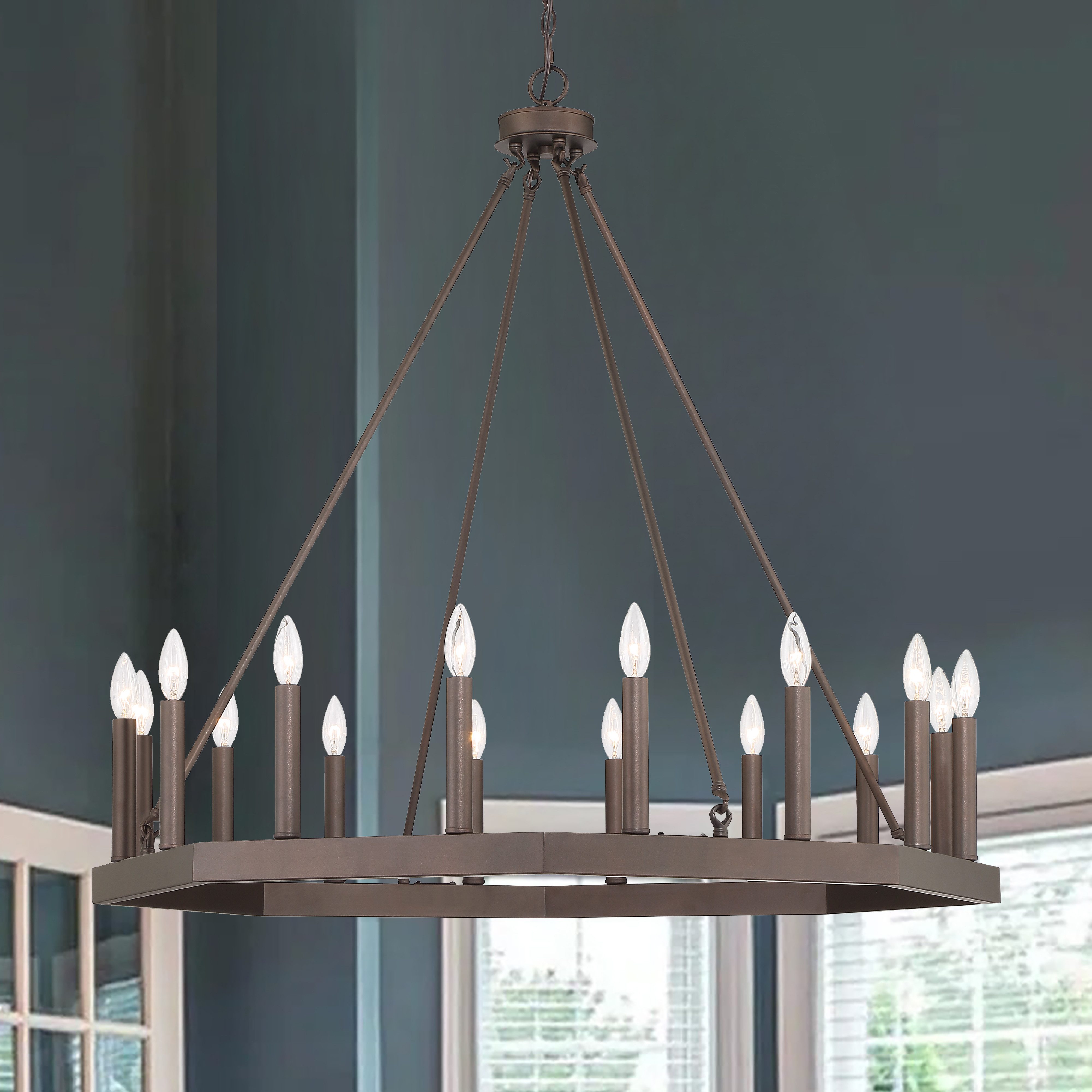 MLT&RIDDLE Kronleuchter Eleganter Wagenrad-Kronleuchter mit 16 Kerzen, ohne günstig online kaufen