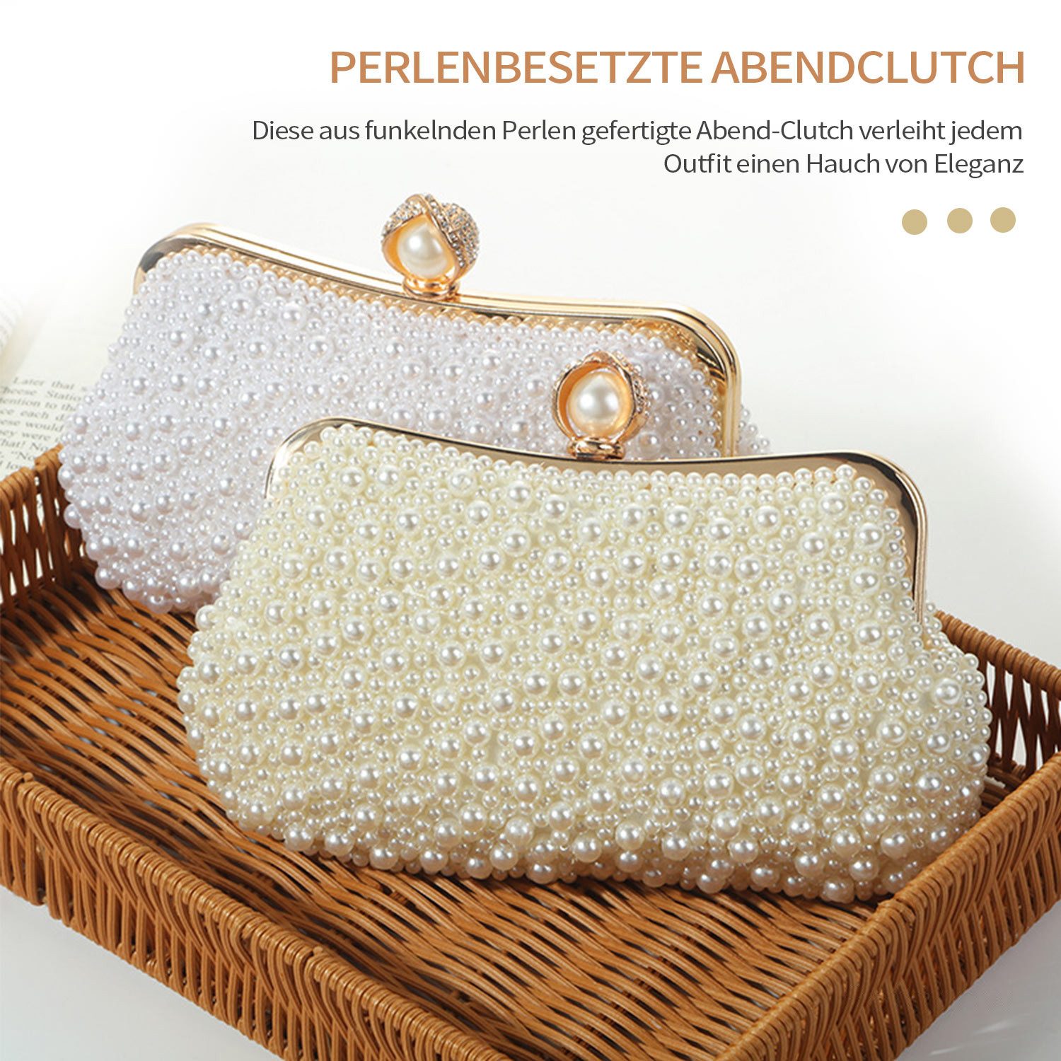 Refttenw Abendtasche Damen Clutch Elegante Handtasche mit Perlen, Kette Abn günstig online kaufen