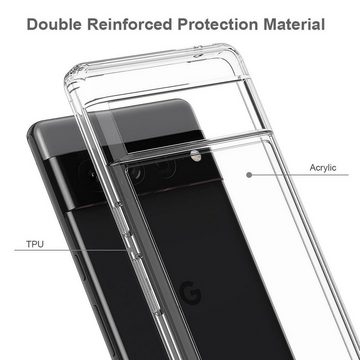 CoverKingz Handyhülle Hülle für Google Pixel 7 Pro Handyhülle Case Hybrid Silikon Bumper 17,00 cm (6,7 Zoll), Handy Schutzhülle Transparent Hybrid Silikonhülle Kratzfest Hardcase