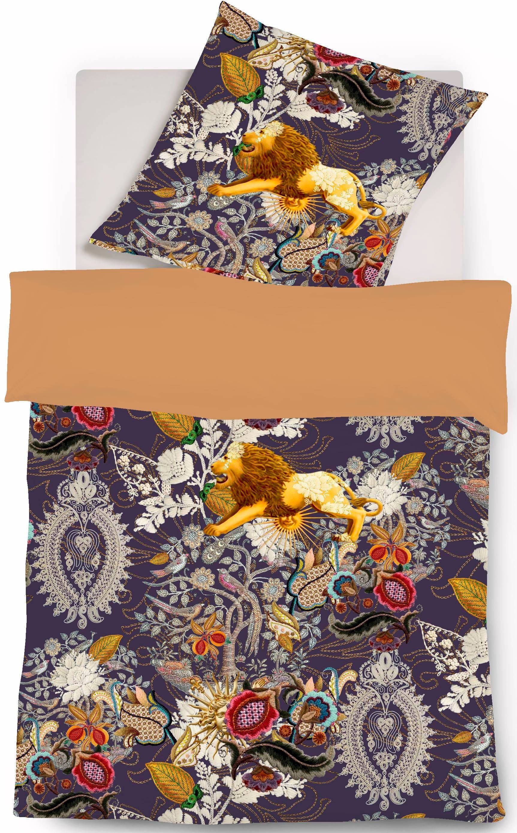 fleuresse Wendebettwäsche Bed Art S 4378, Mako-Satin, 2 teilig, Mako Satin, Baumwolle, in Gr. 135x200, 155x220, 200x200cm