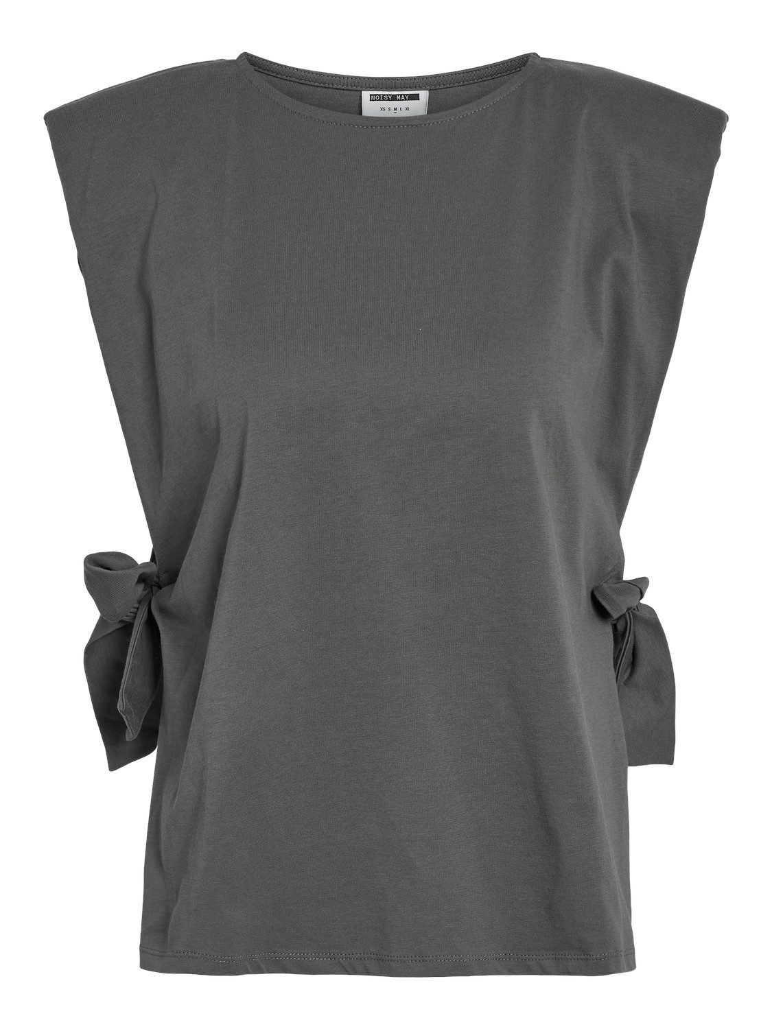 Shirttop ärmellos Box Fit Rundhals Knoten-Detail