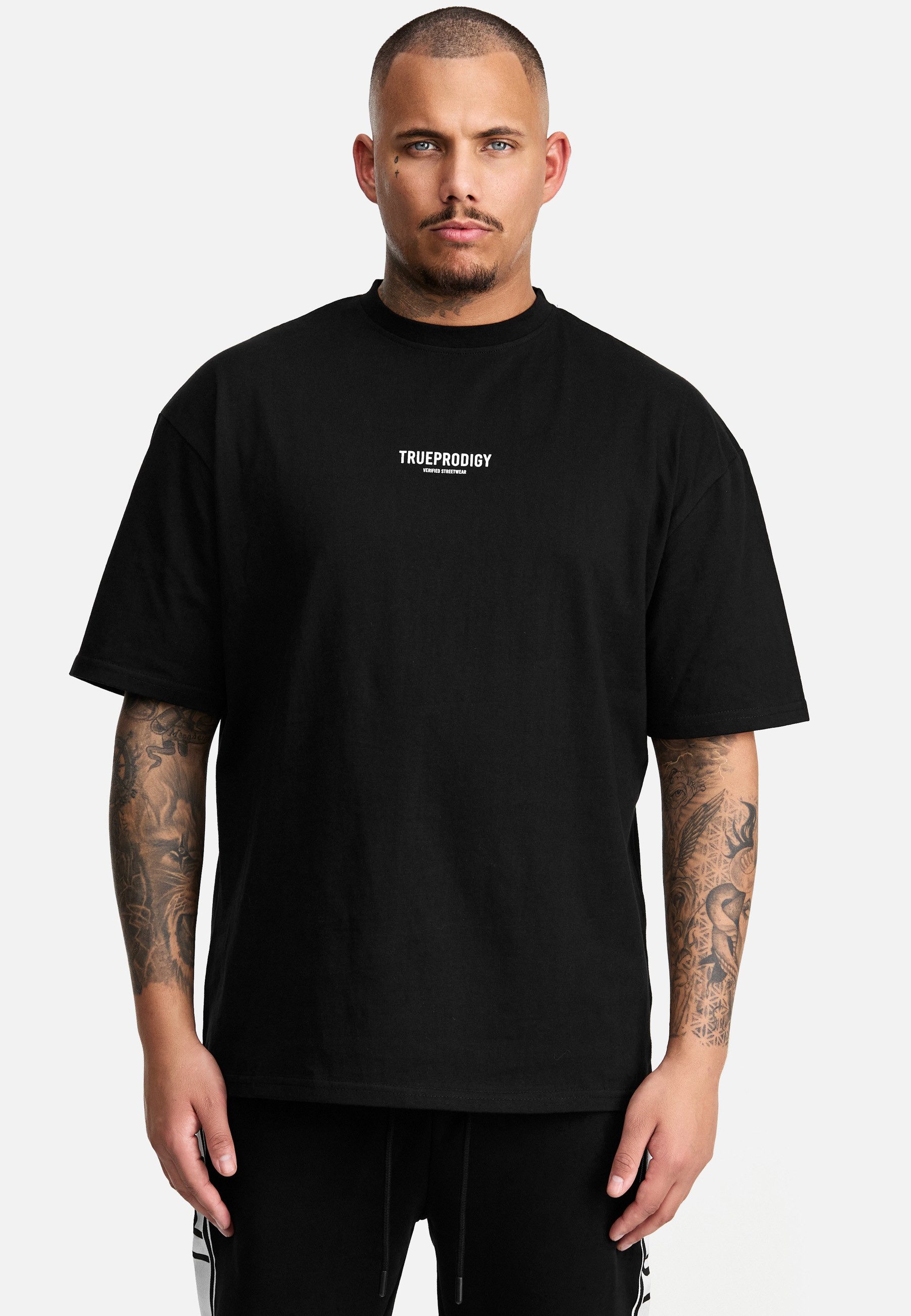 trueprodigy Oversize-Shirt Oliver Logoprint Rundhals dicker Stoff