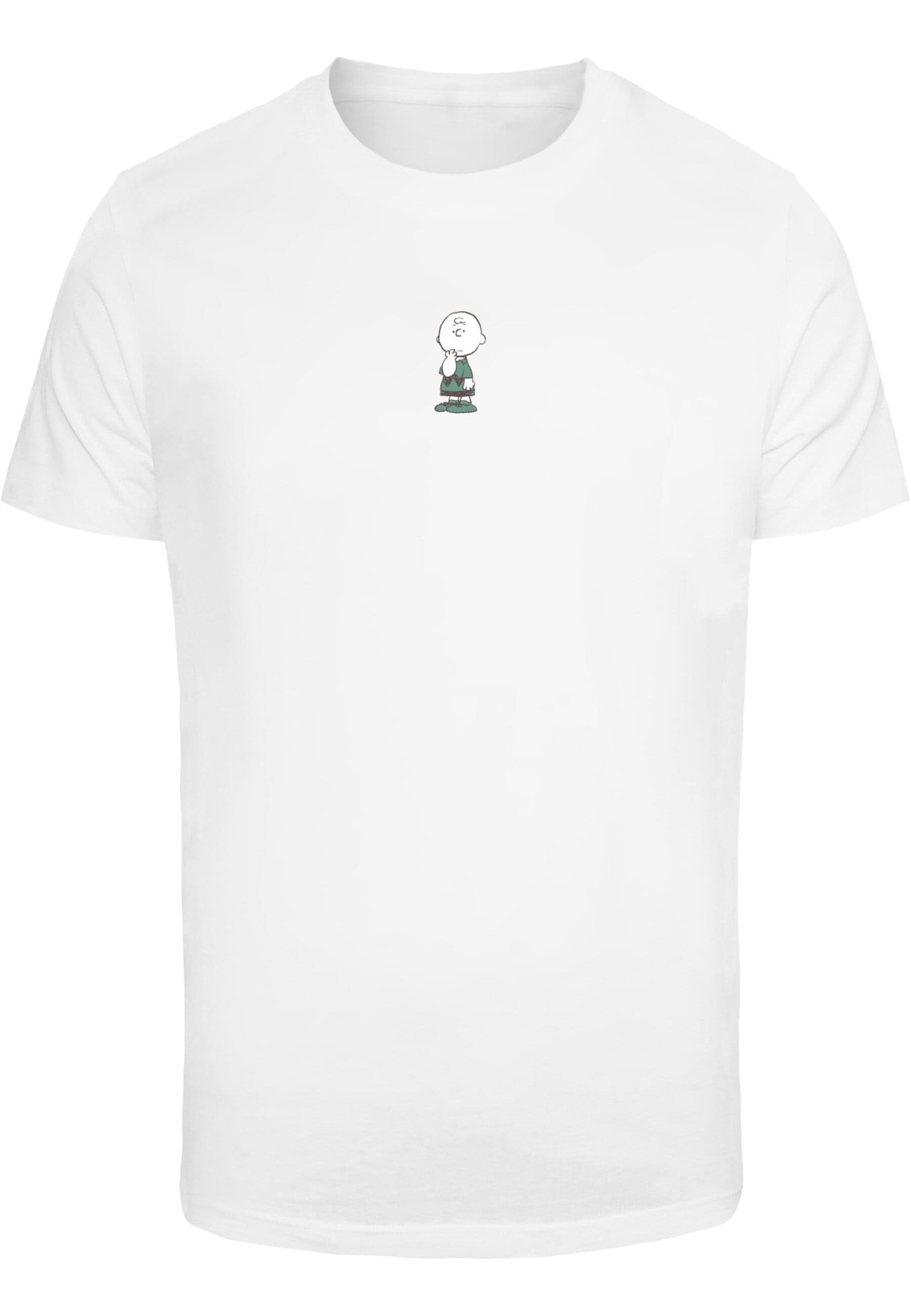 Merchcode T-Shirt Herren Peanuts Round white - Brown Neck Charlie (1-tlg) T-Shirt