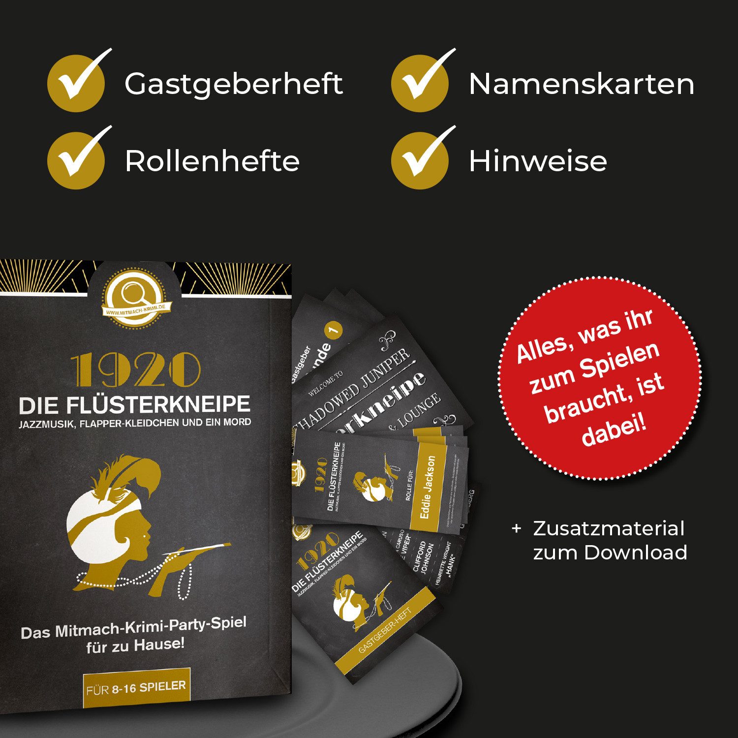 mitmach-krimi Spiel Krimi-Party, 1920 Die Flüsterkneipe - für 8-16 Spieler