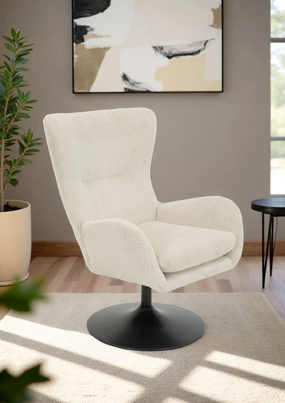 HELA Loungesessel SAMOS (1-St), Sessel,drehbar,Trompetengestell,Microfaser günstig online kaufen