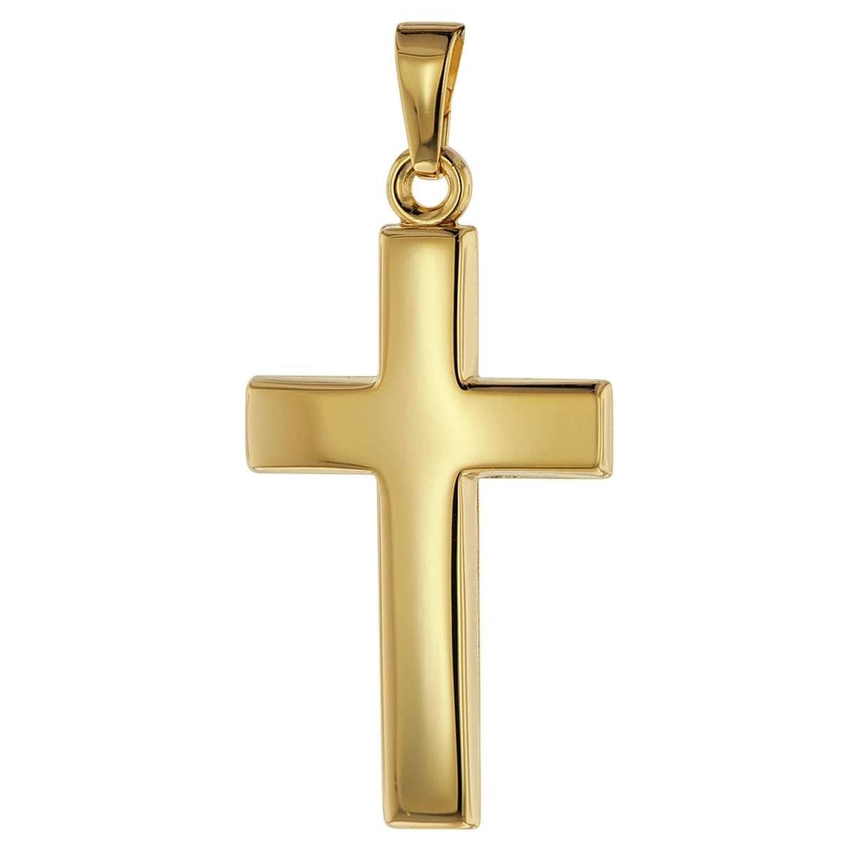 trendor Kreuzanhänger 75366, Kreuz-Anhänger 26 mm Gold 585 / 14 Karat