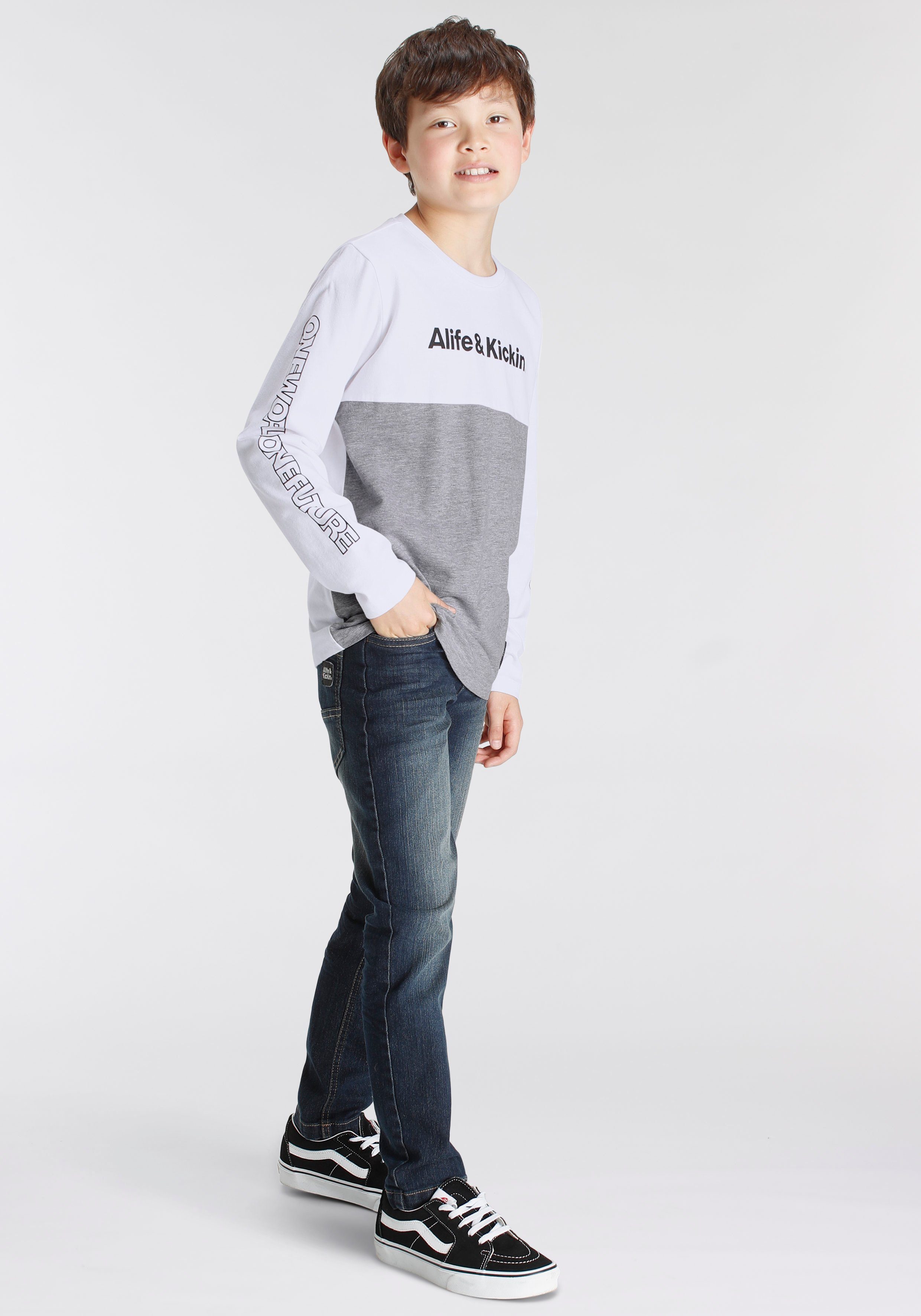 Alife & Kickin Straight-Jeans für Form Jungen schmale mit im Hosenbund, Logo-Print